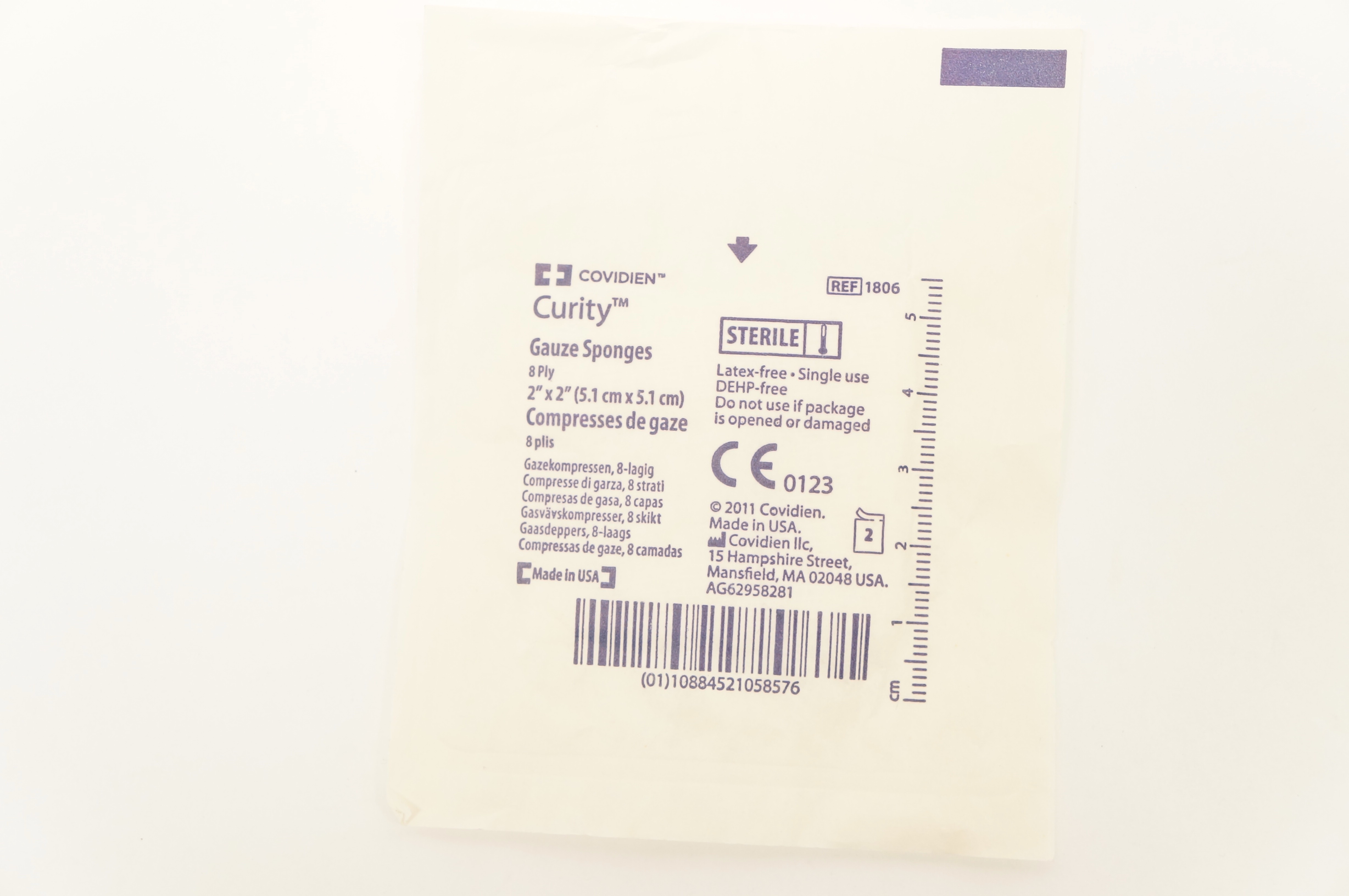 Covidien 1806 Curity Gauze Sponges 8-Ply 2 inch x 2 inch - Pack of 2