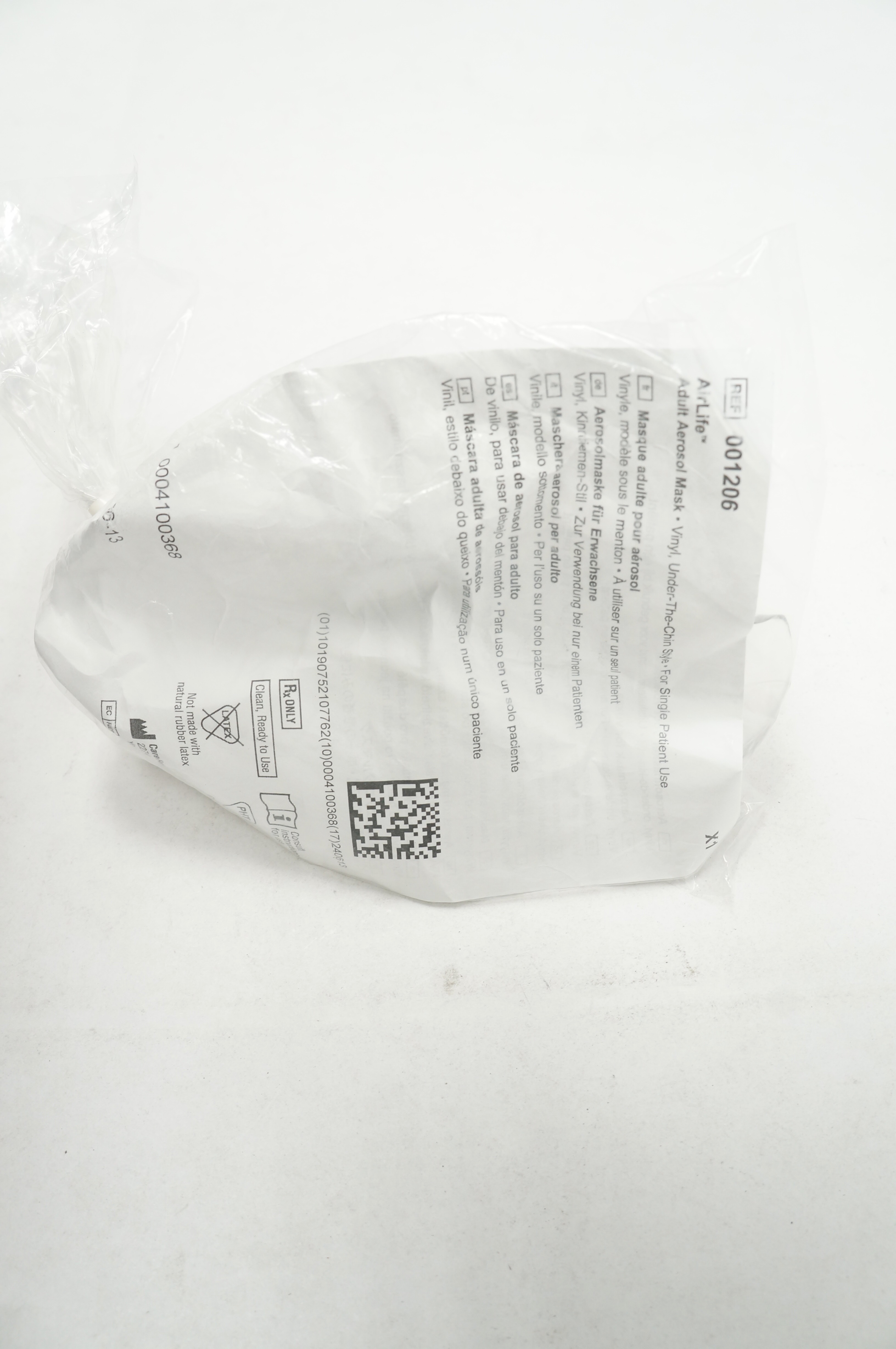 CareFusion 001206 AirLife Adult Aerosol Mask, Vinyl, Under-The-Chin Style