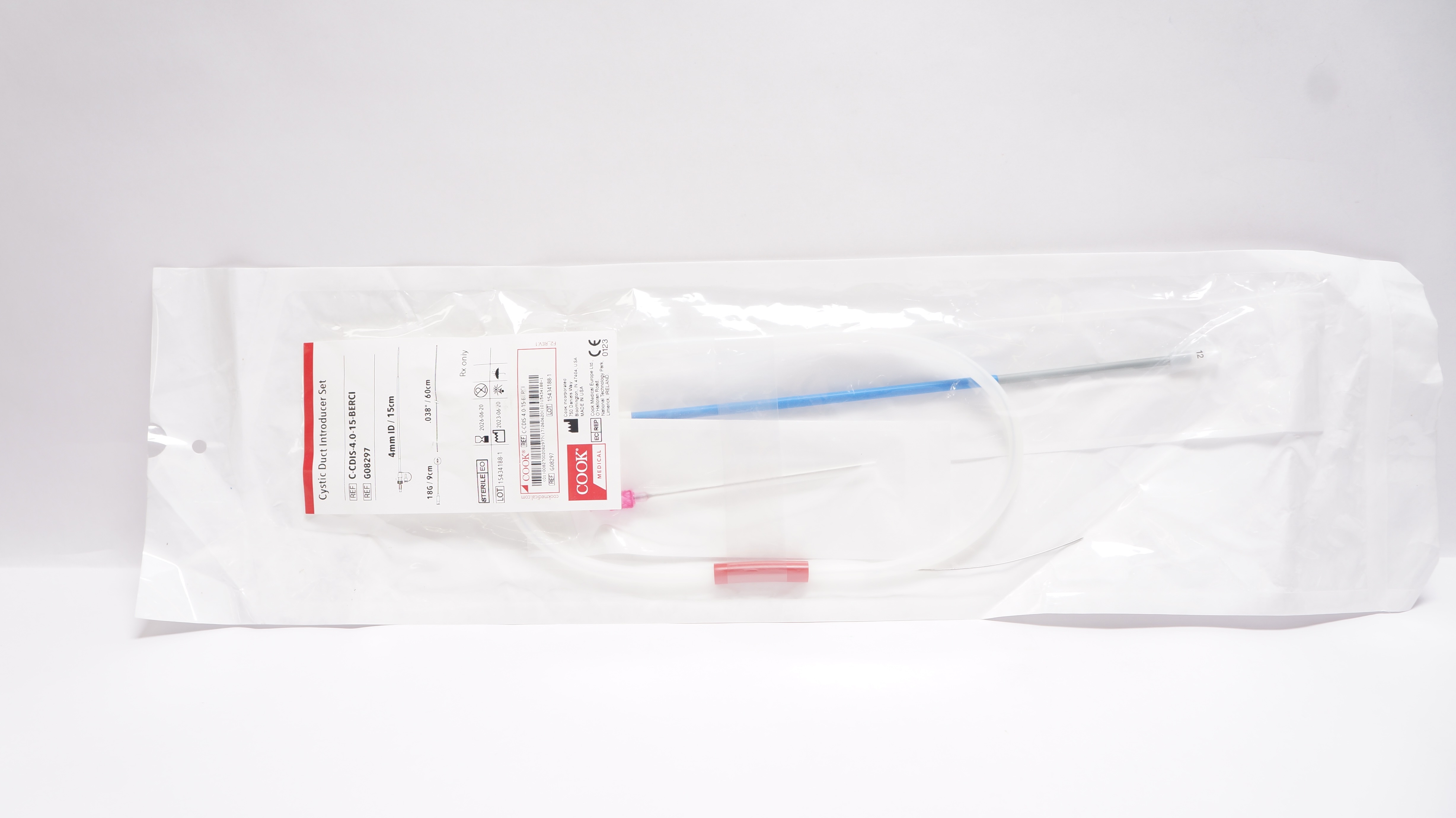 Cook Medical G08297 Cystic Duct Introducer Set 4mm x 18G x .038inch