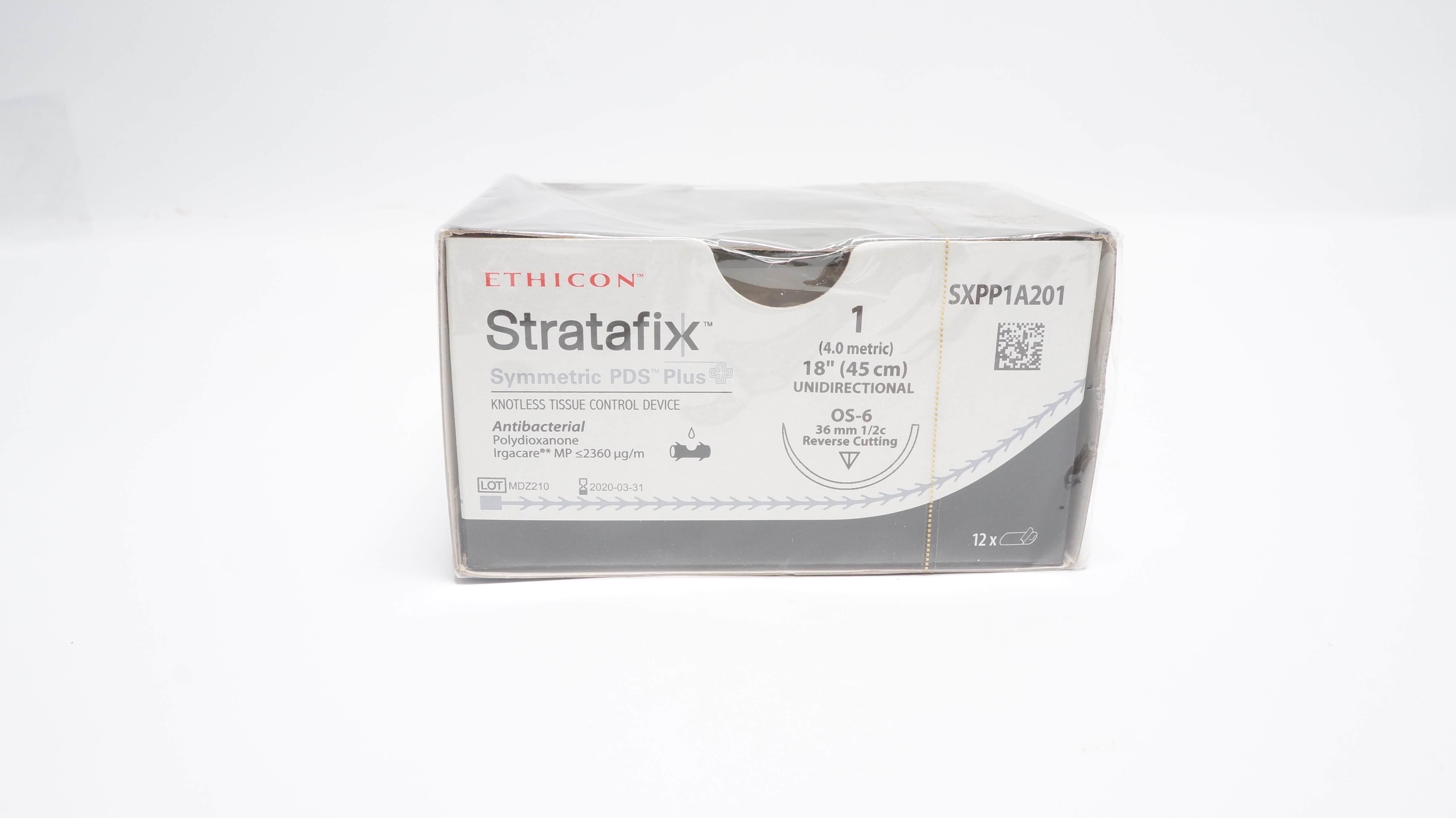 Ethicon SXPP1A201 1 Stratafix OS-6, 36mm 1/2c Reverse Cutting, 18in(x)-Box of 12