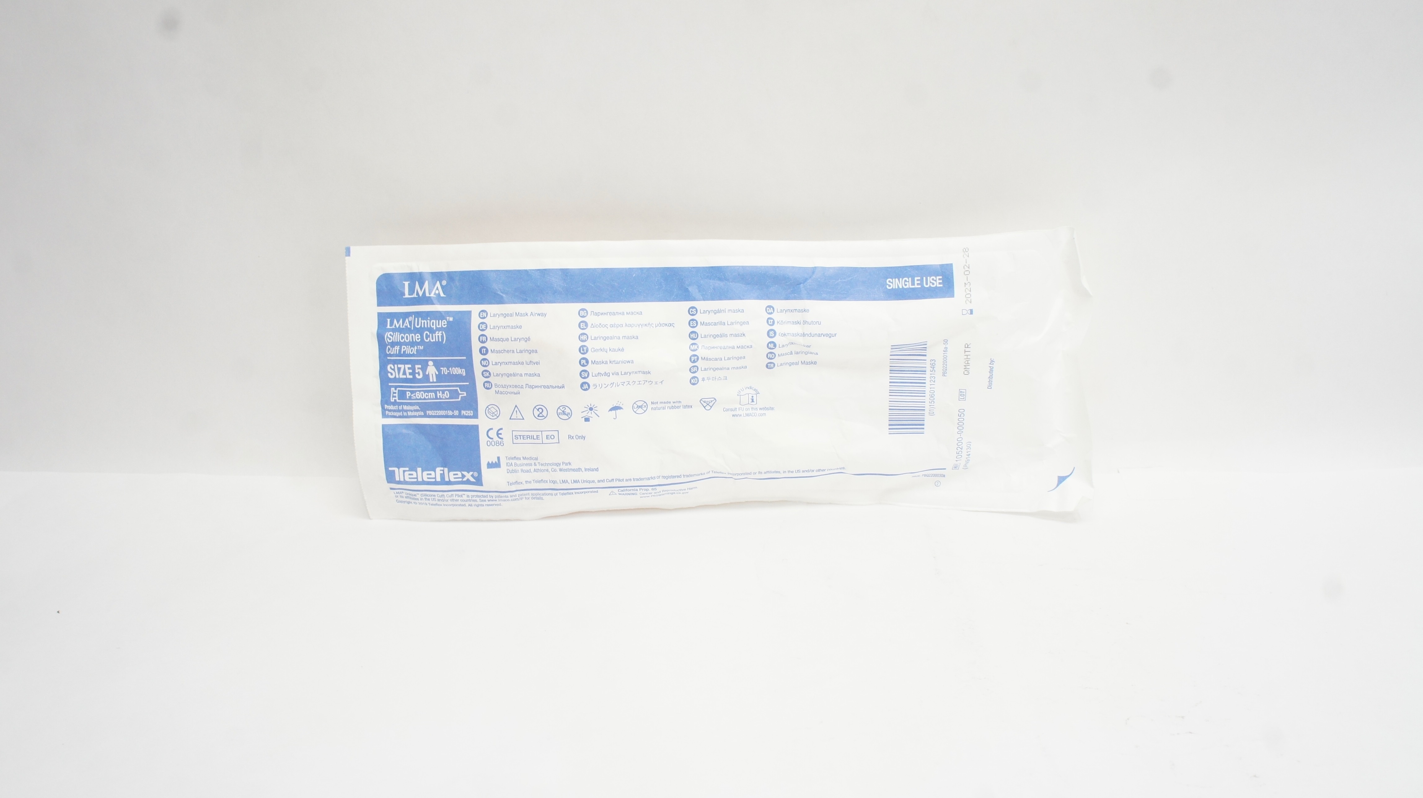 Teleflex 105200-000050 LMA Unique Laryngeal Mask Airway Size: 5 70-100kg (x)