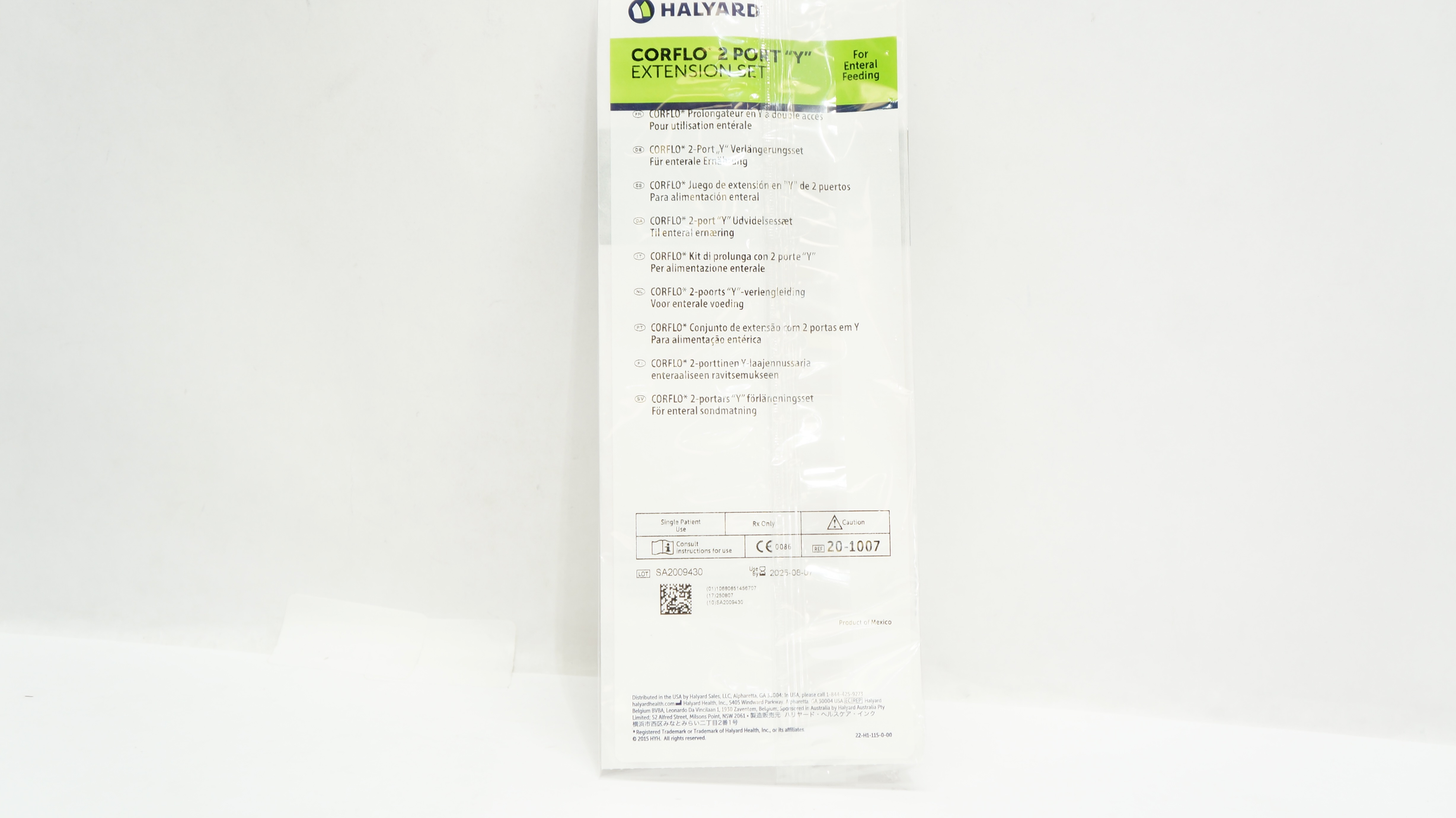 Halyard 20-1007 CORFLO 2 Port Y Extension Set
