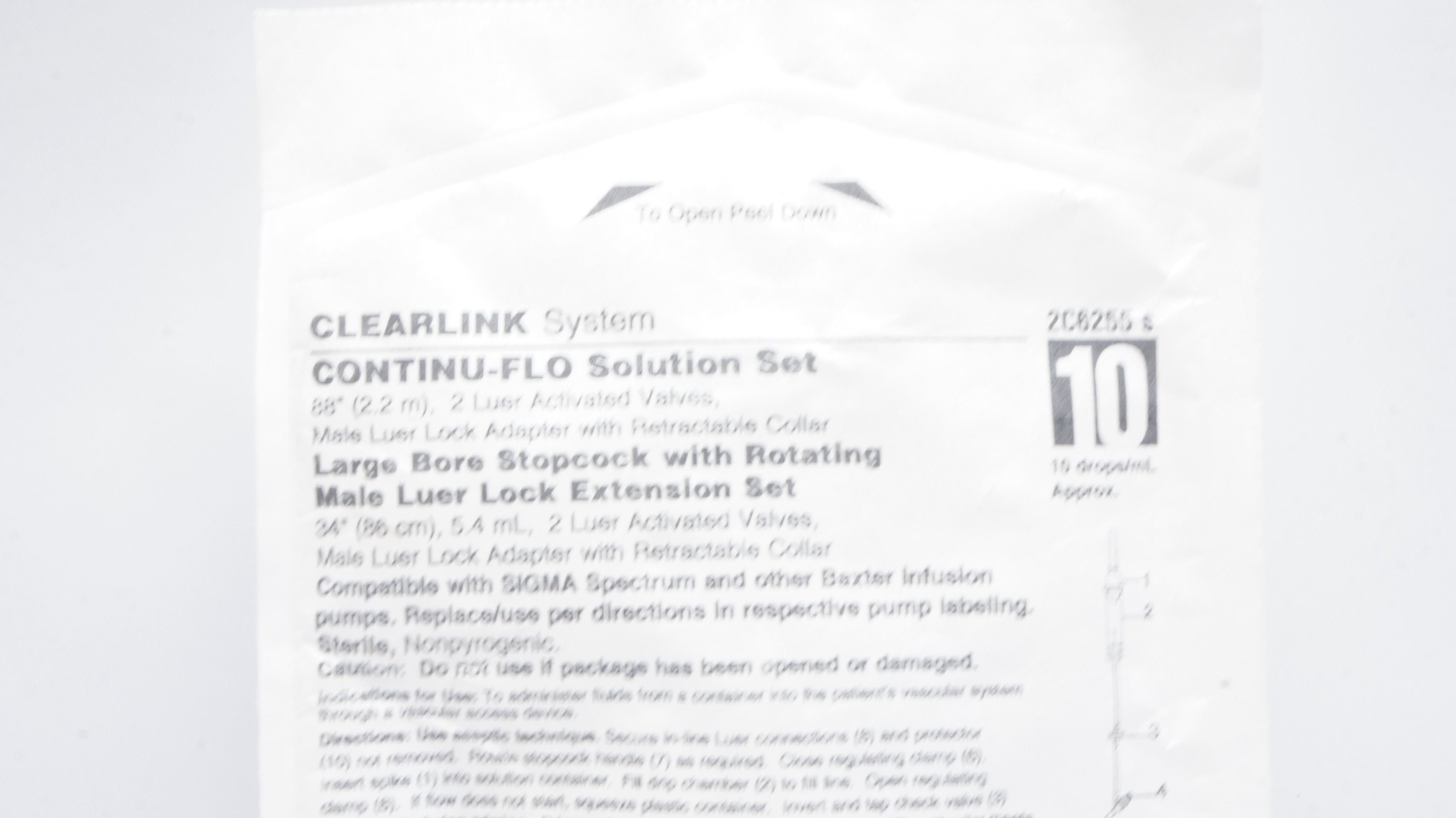 Baxter 2C6255s Clearlink System Continu-Flo Solution Set 88inch 10 ...