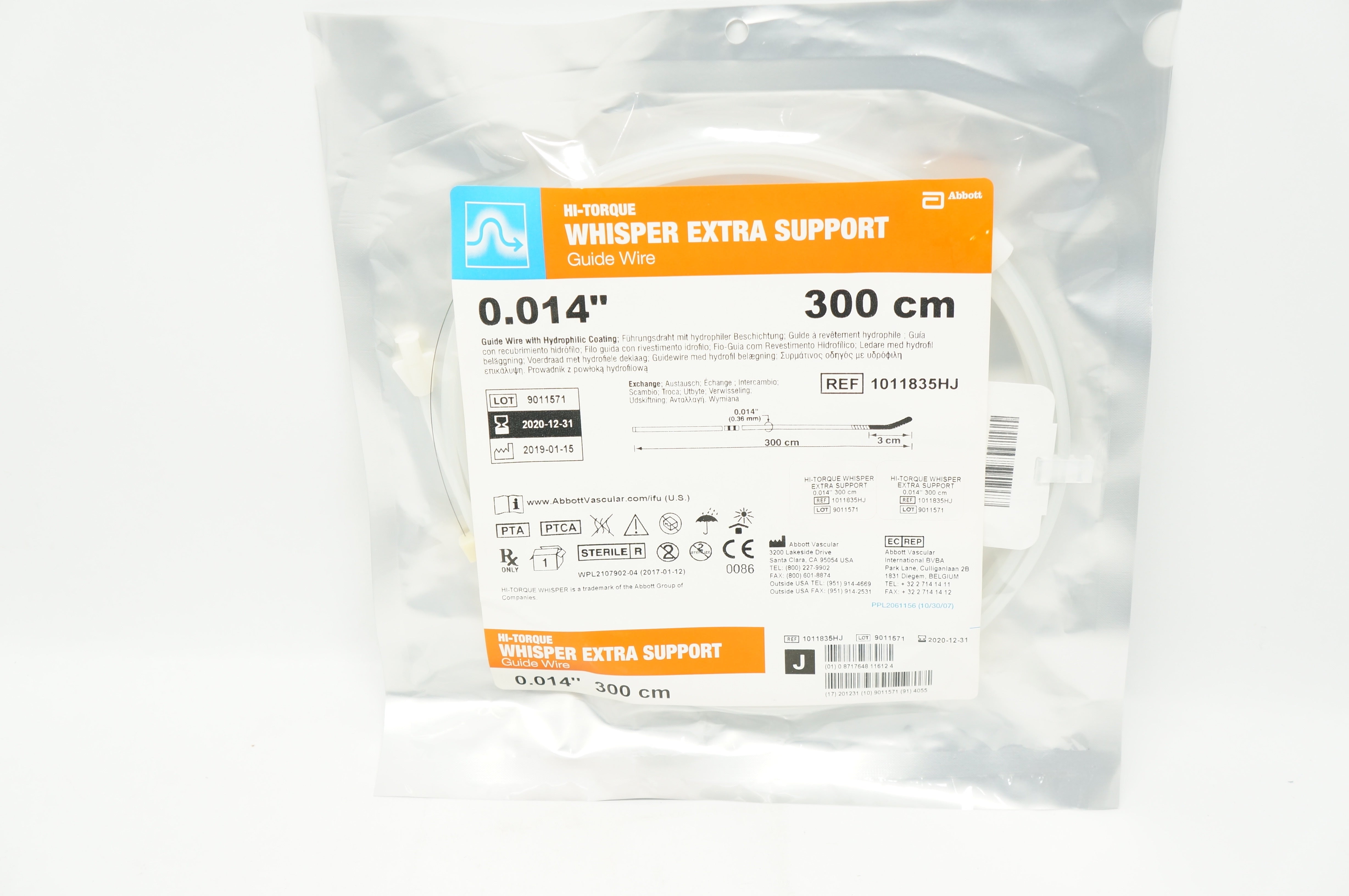 Abbott 1011835HJ HiTorque Whisper Extra Support GuideWire 0.014inch x