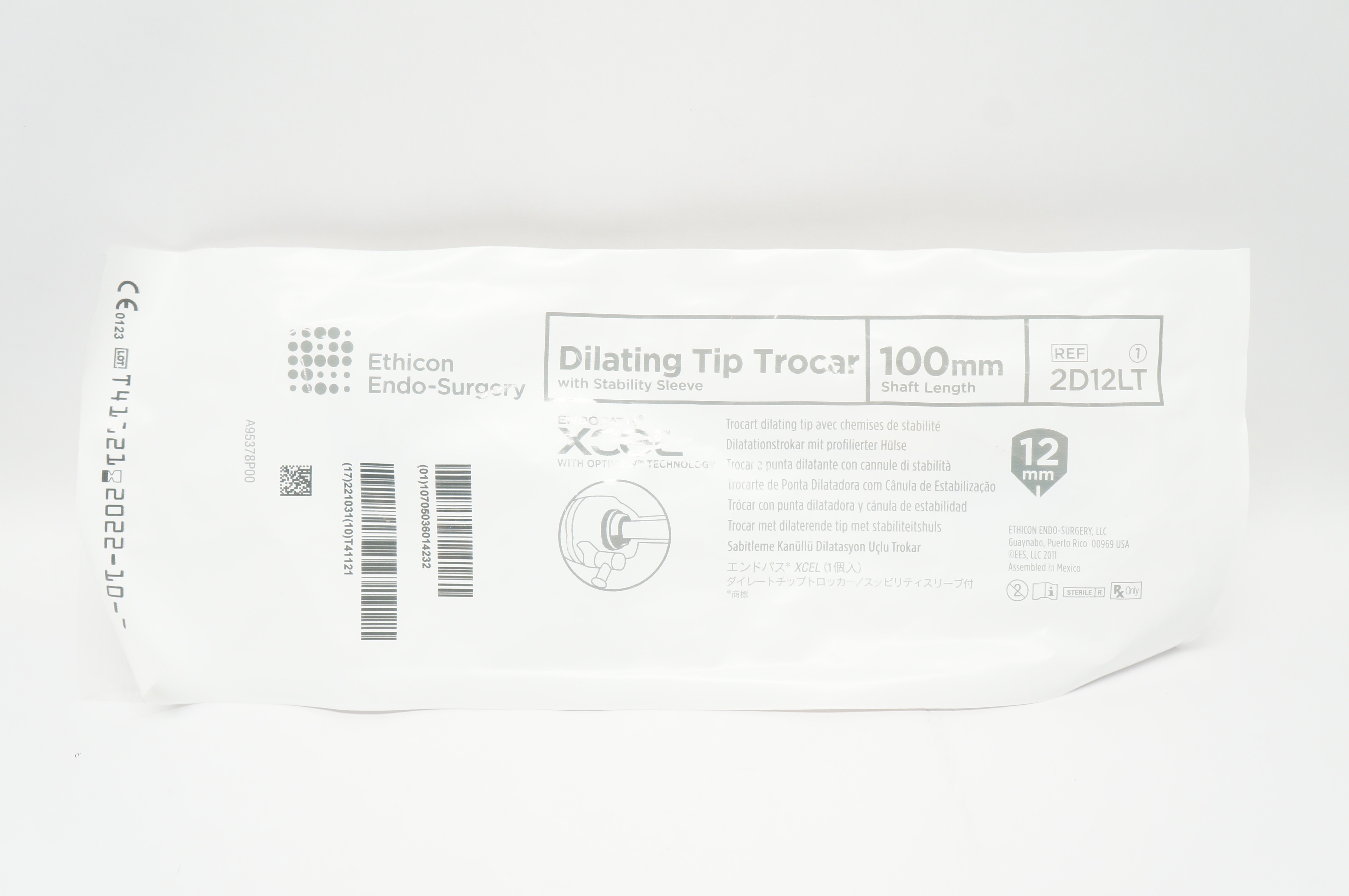 Ethicon 2D12LT Xcel Dilating Tip Trocar 100mm