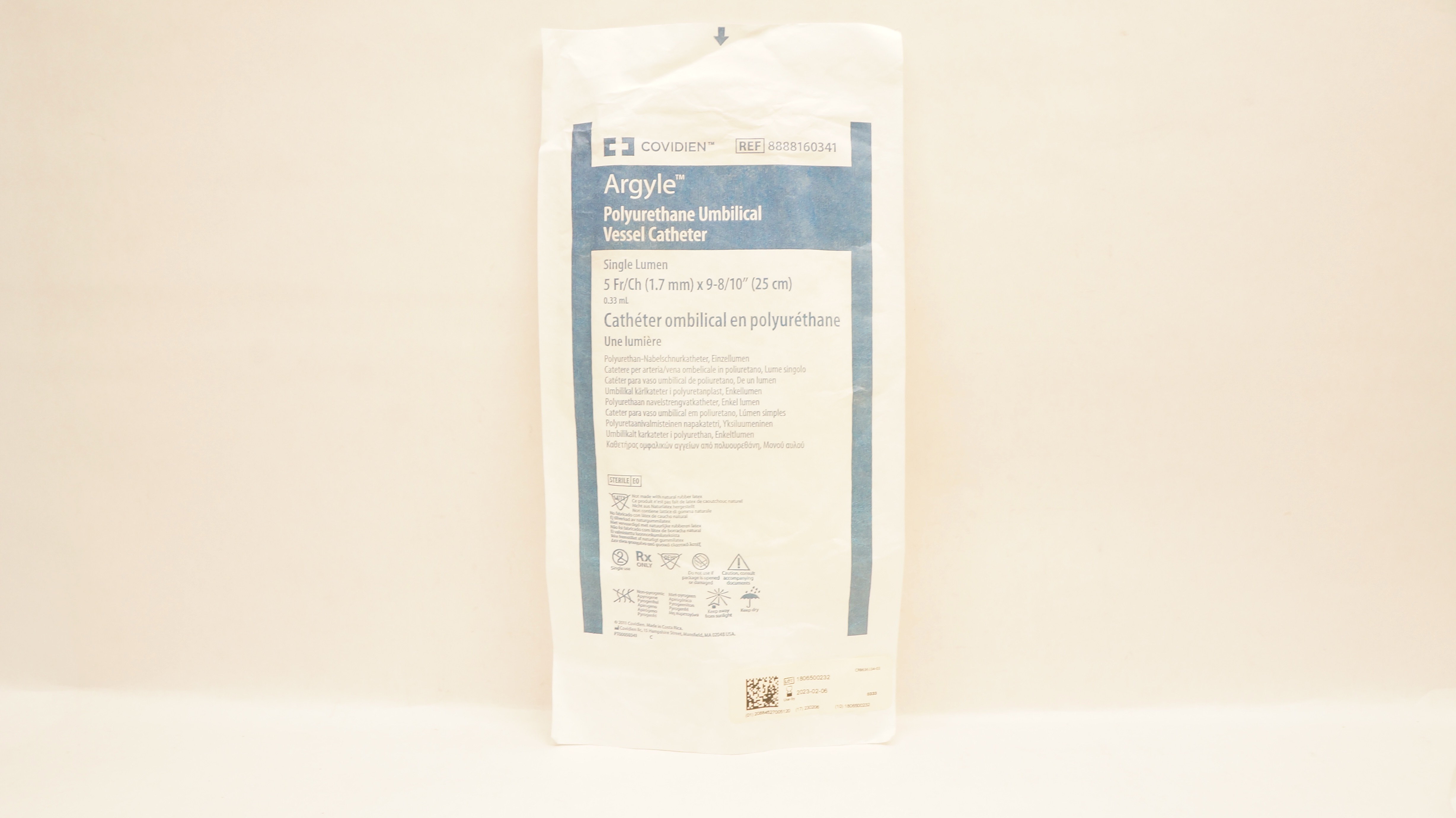 Covidien 8888160341 Argyle Umbilical Vessel Cath. 5Fr/Ch x 9-8/10inch (x)