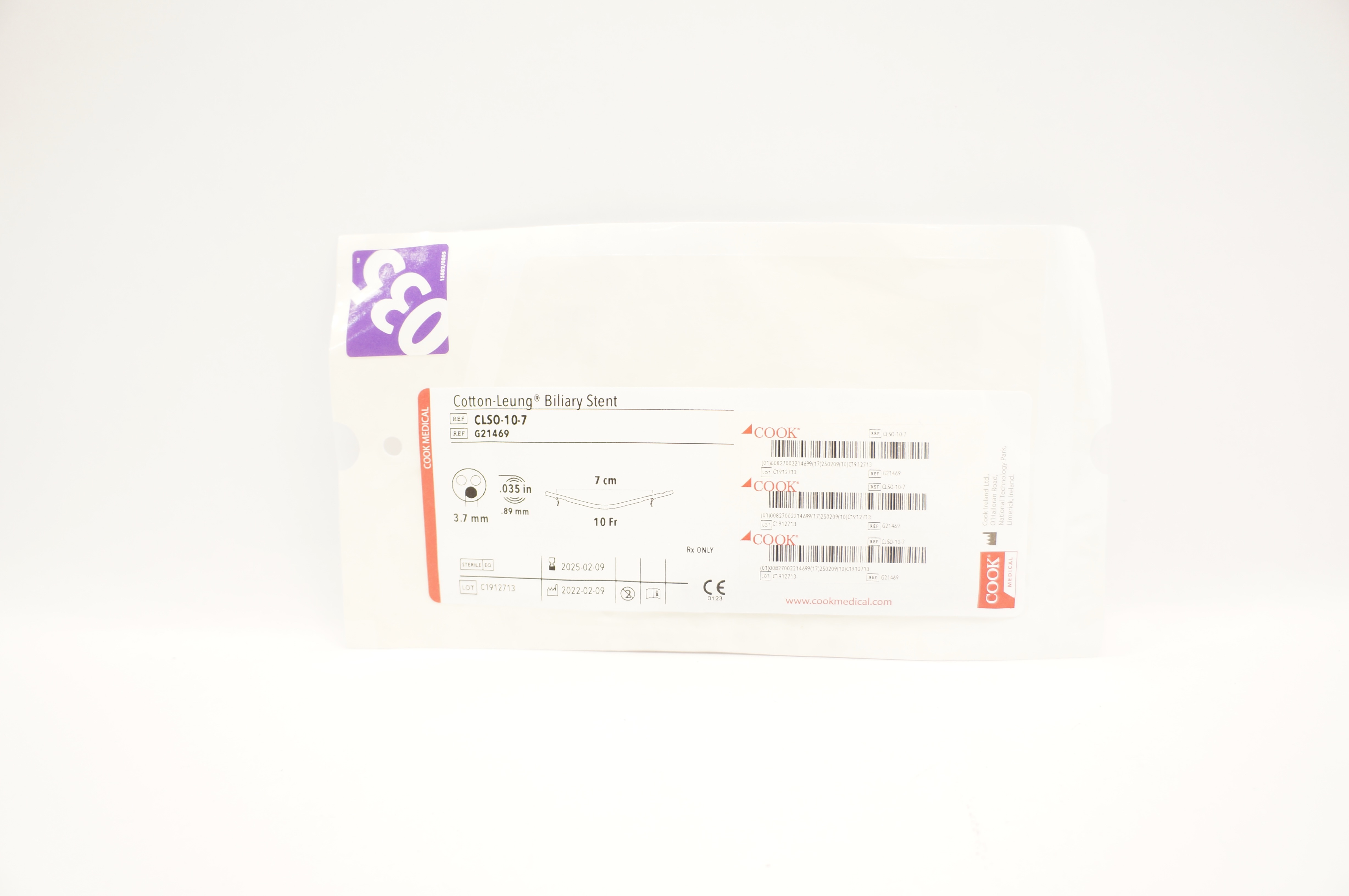 Cook Medical G21469 Cotton-Leung Biliary Stnt. 10Fr x 7 cm