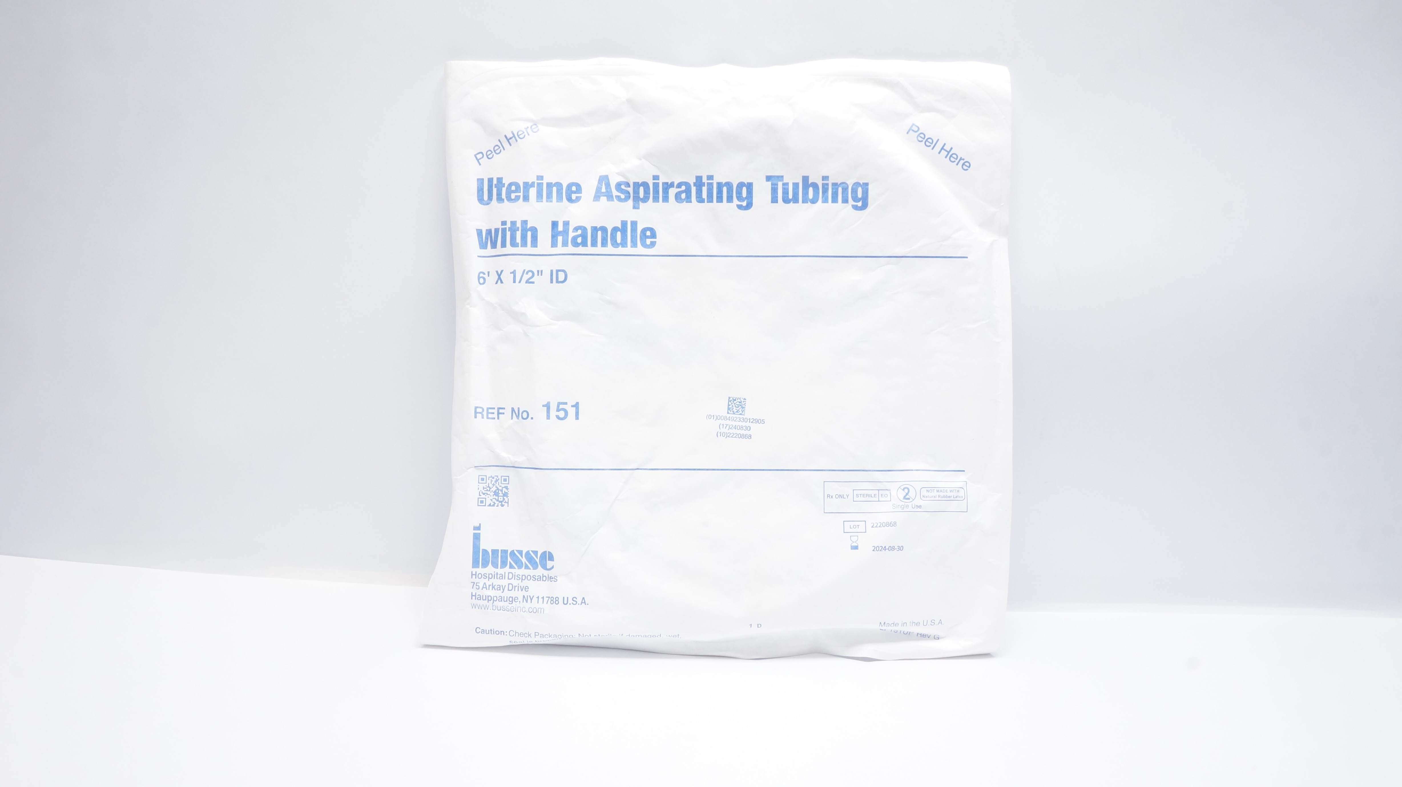 Busse 151 Uterine Aspirating Tubing with Handle 6Ft. x 1/2inch (x)