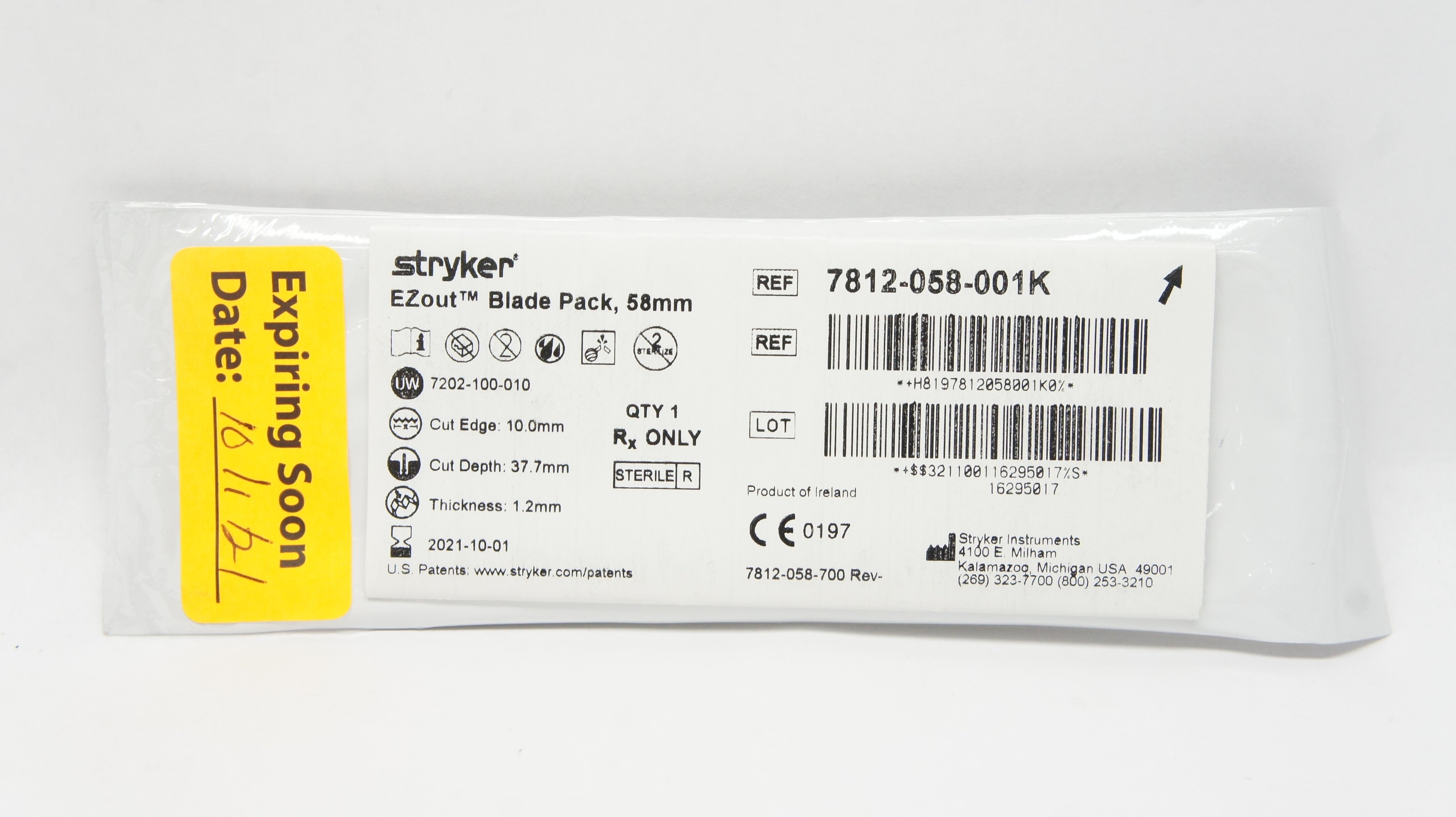 Stryker 7812-058-001K EZout Blade Pack, 58 mm (x)