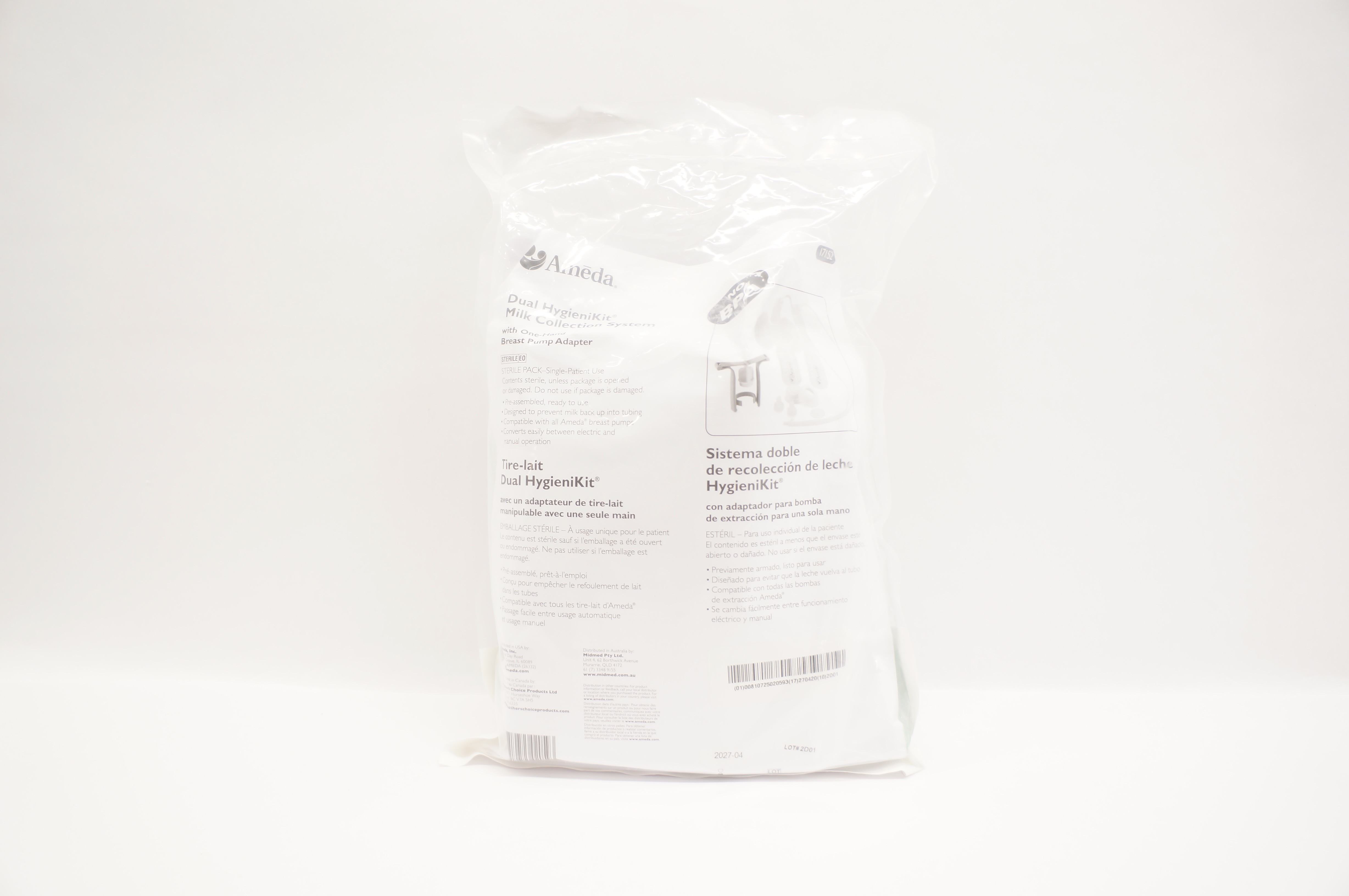 Ameda 17152 Dual HygieniKit Milk Collection System