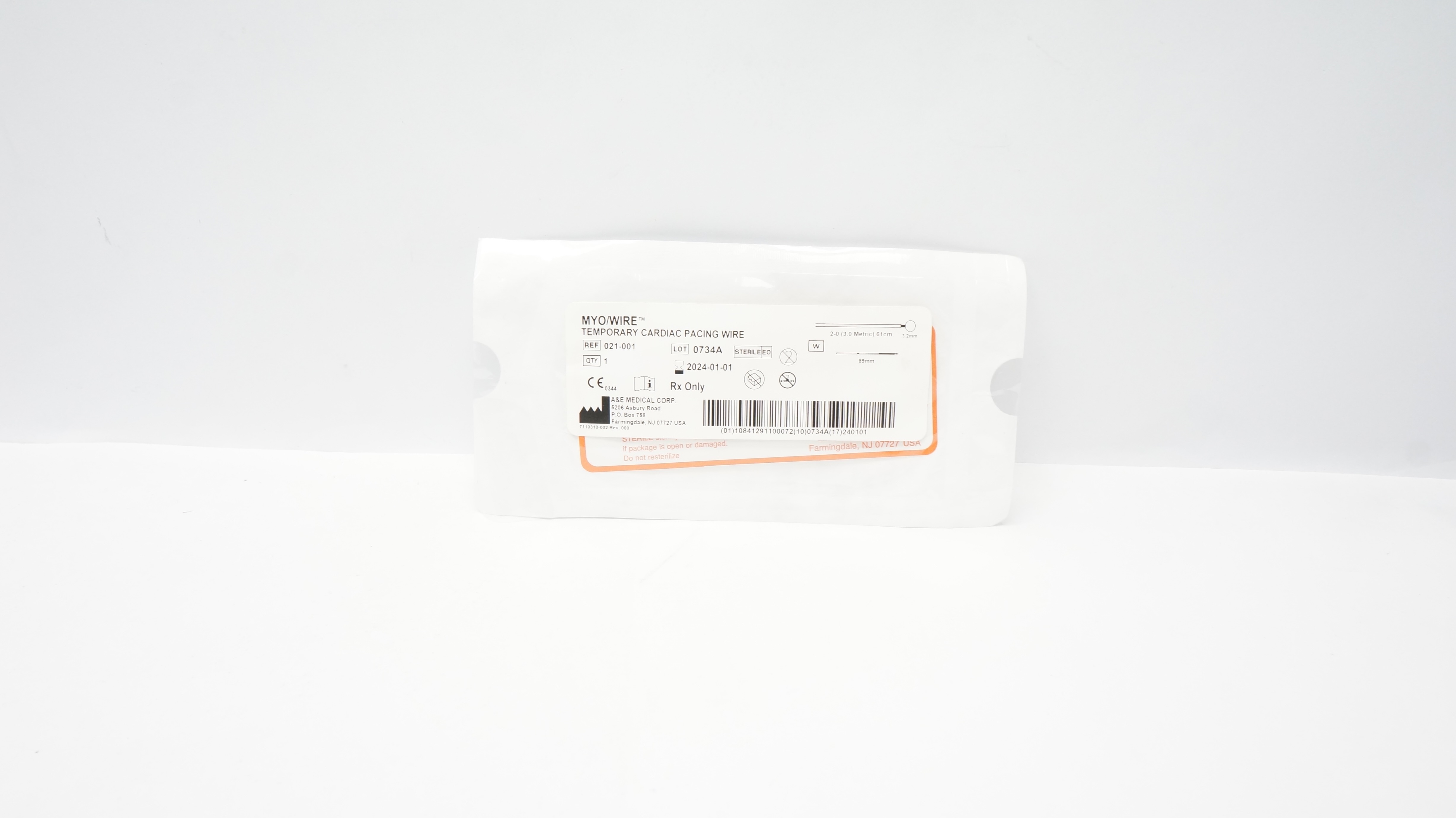 A&E Medical 021-001 MYO/Wire Temporary Cardiac Pacing Wire (x)