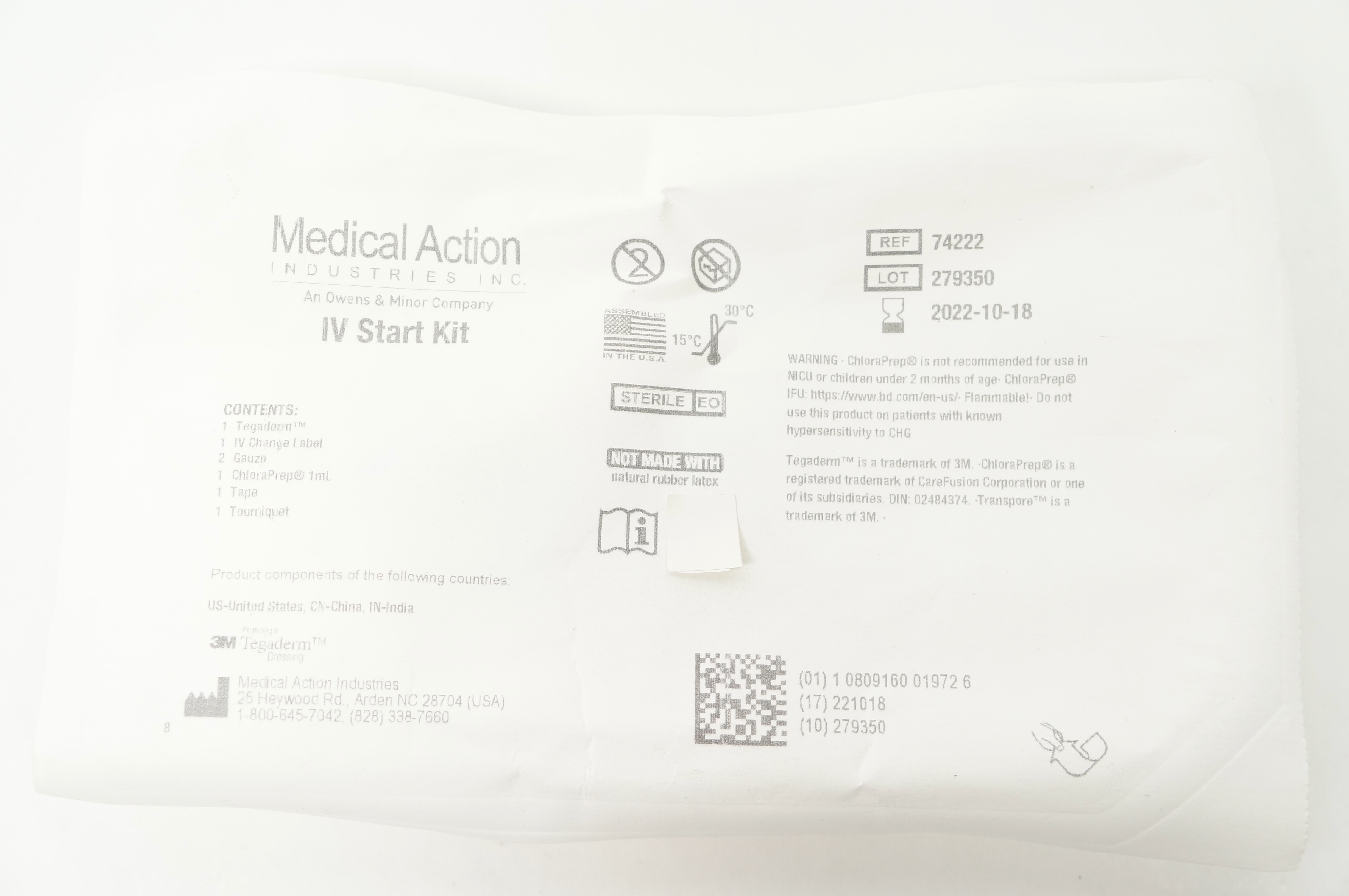 Medical Action 74222 3M Tegaderm IV Start Kit
