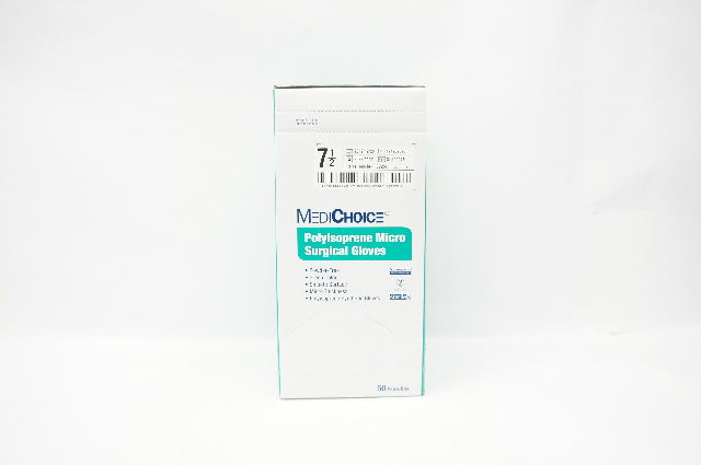 MediChoice SGL90075 Polyisoprene Micro Surgical Gloves, Size 7-1/2 - Box of 50