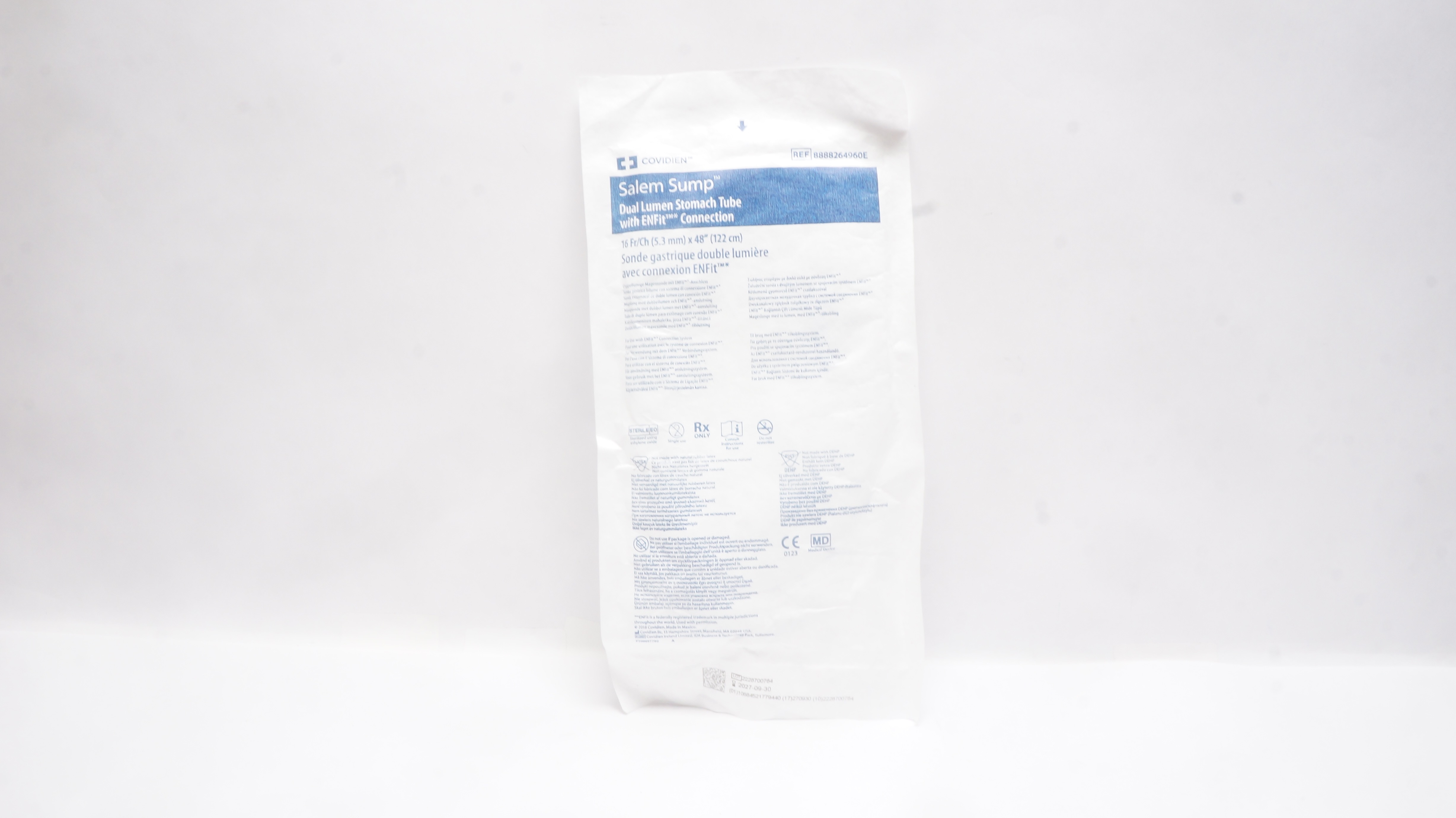 Covidien 8888264960E Salem Sump Dual Lumen Stomach Tube 16Fr/Ch x 48inch