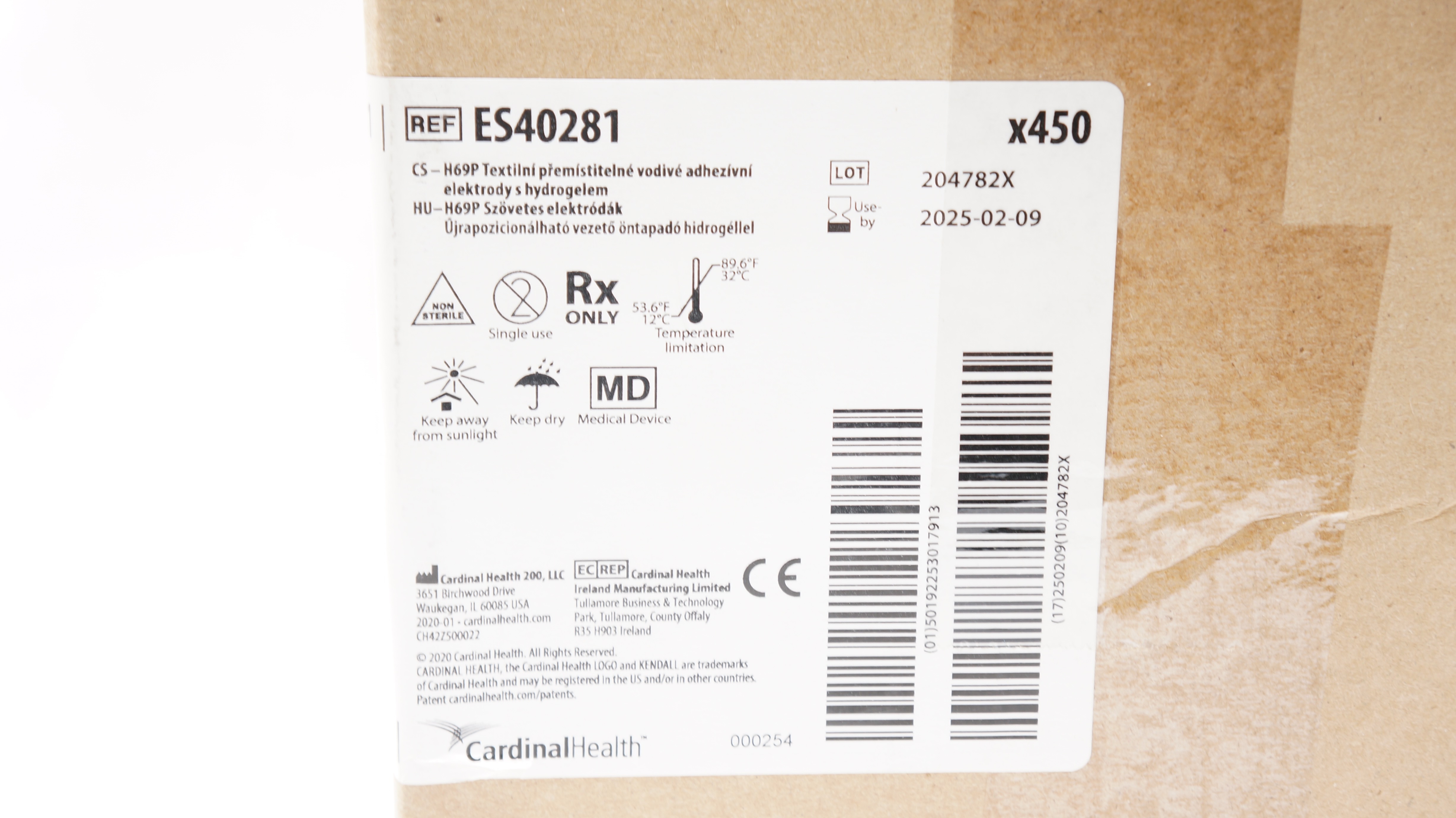 Cardinal Health ES40281 Kendall H69P Cloth Electrodes - Case of 450