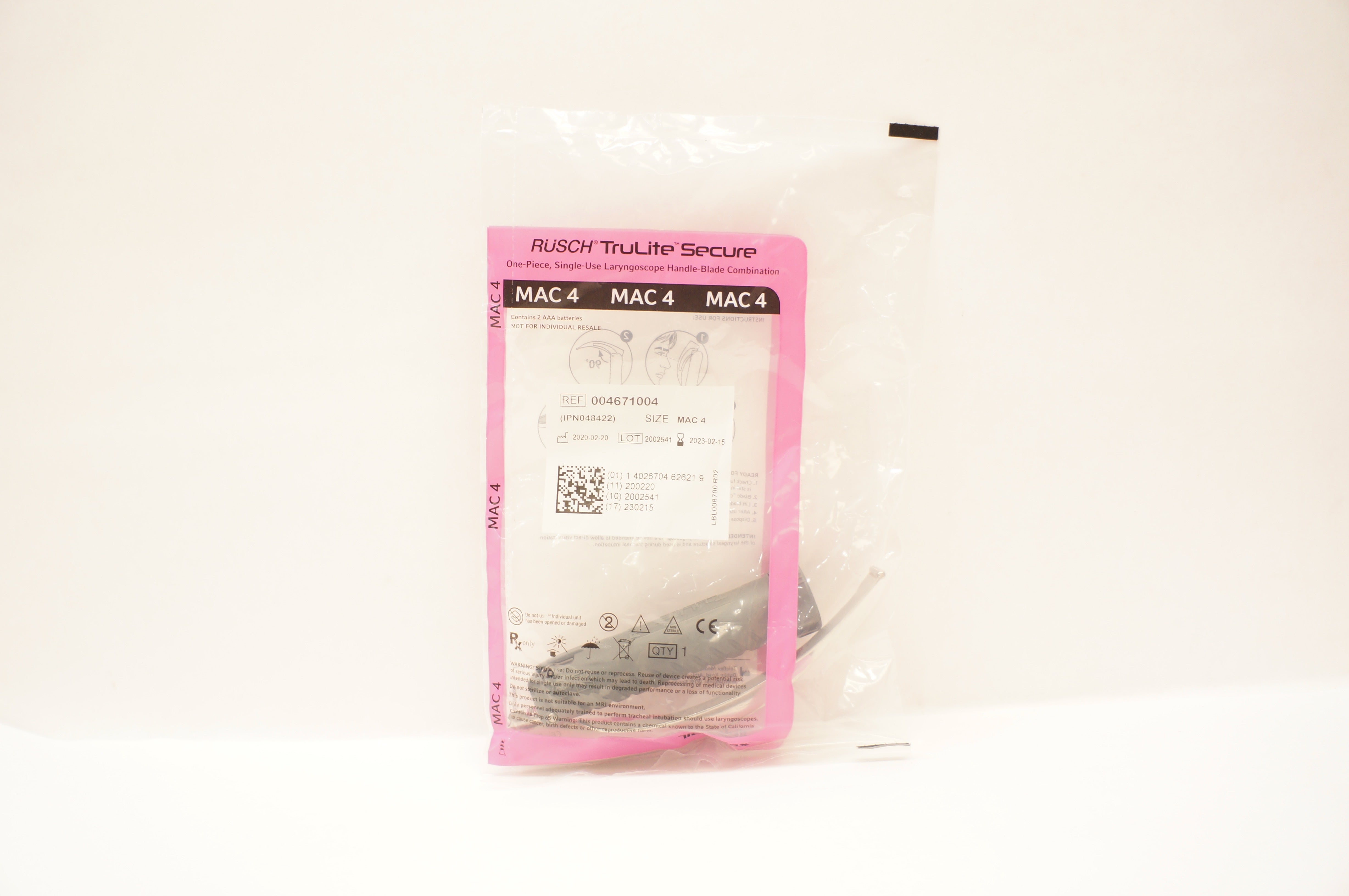 Teleflex 004671004 TruLite Secure Laryngoscope Handle-Blade Combination MAC4 (x)