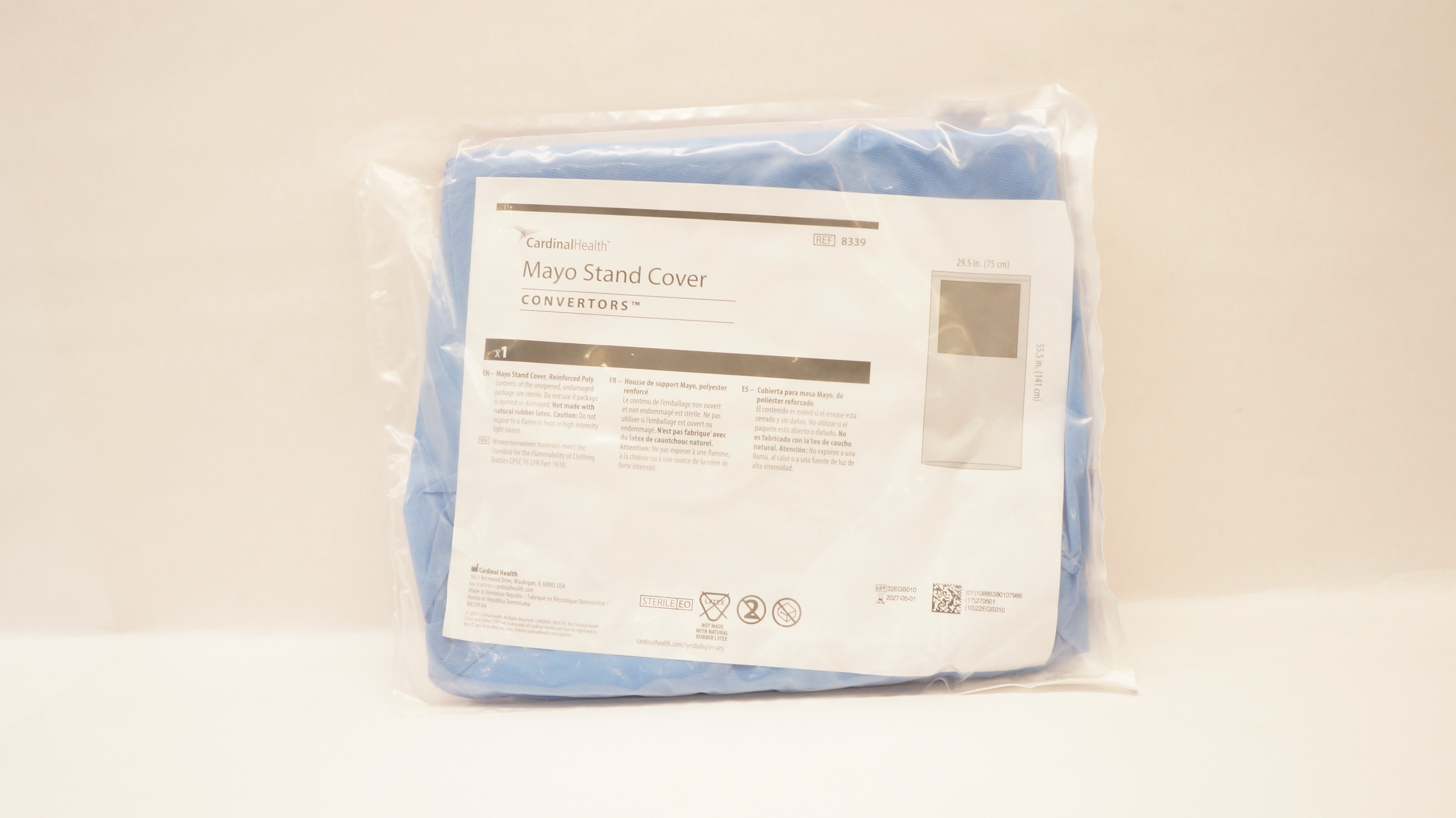 Cardinal Health 8339 Convertors Mayo Stand Cover 29.5inch x 55.5inch