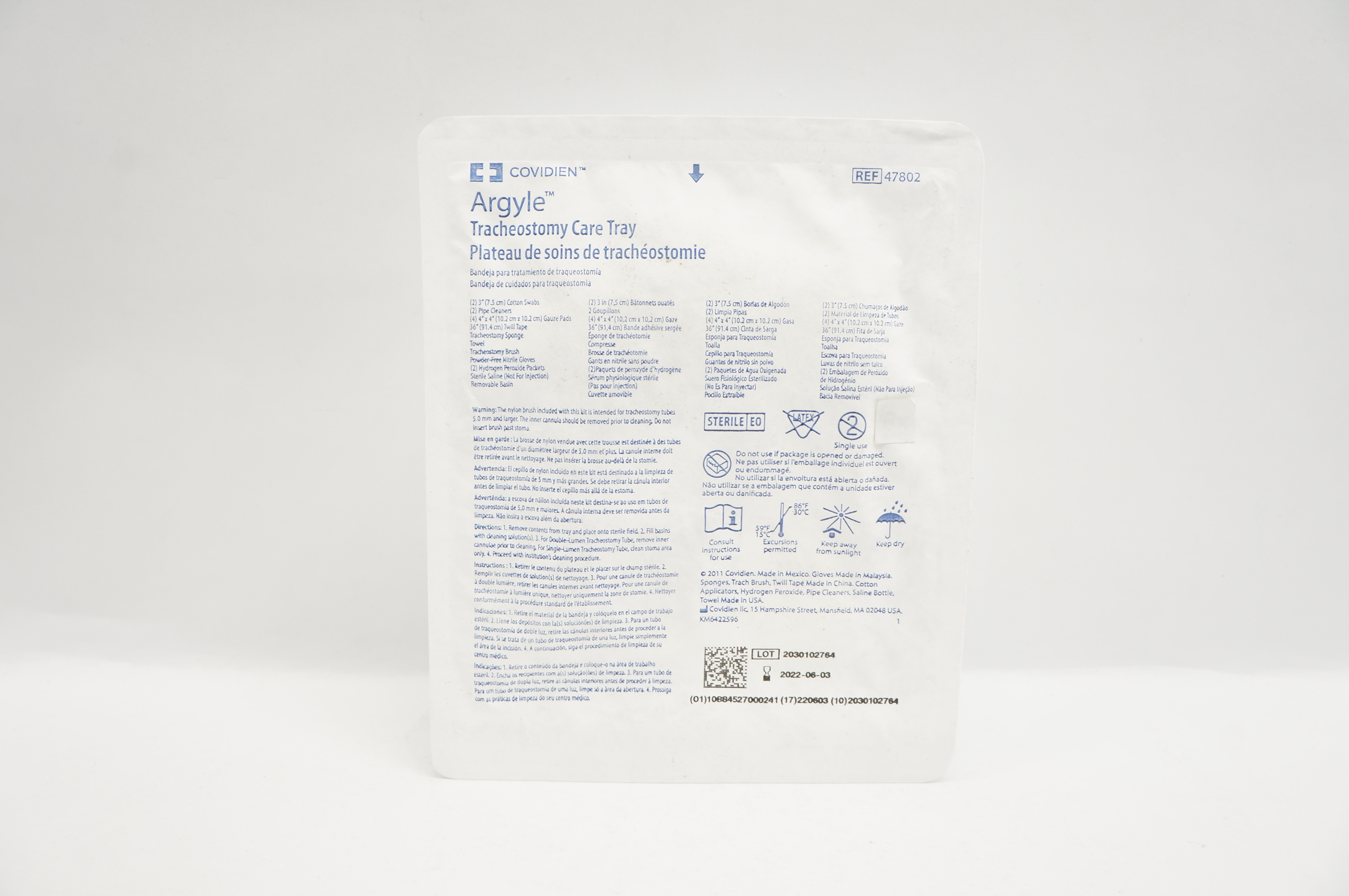 Covidien 47802 Argyle Tracheostomy Care Tray (x)