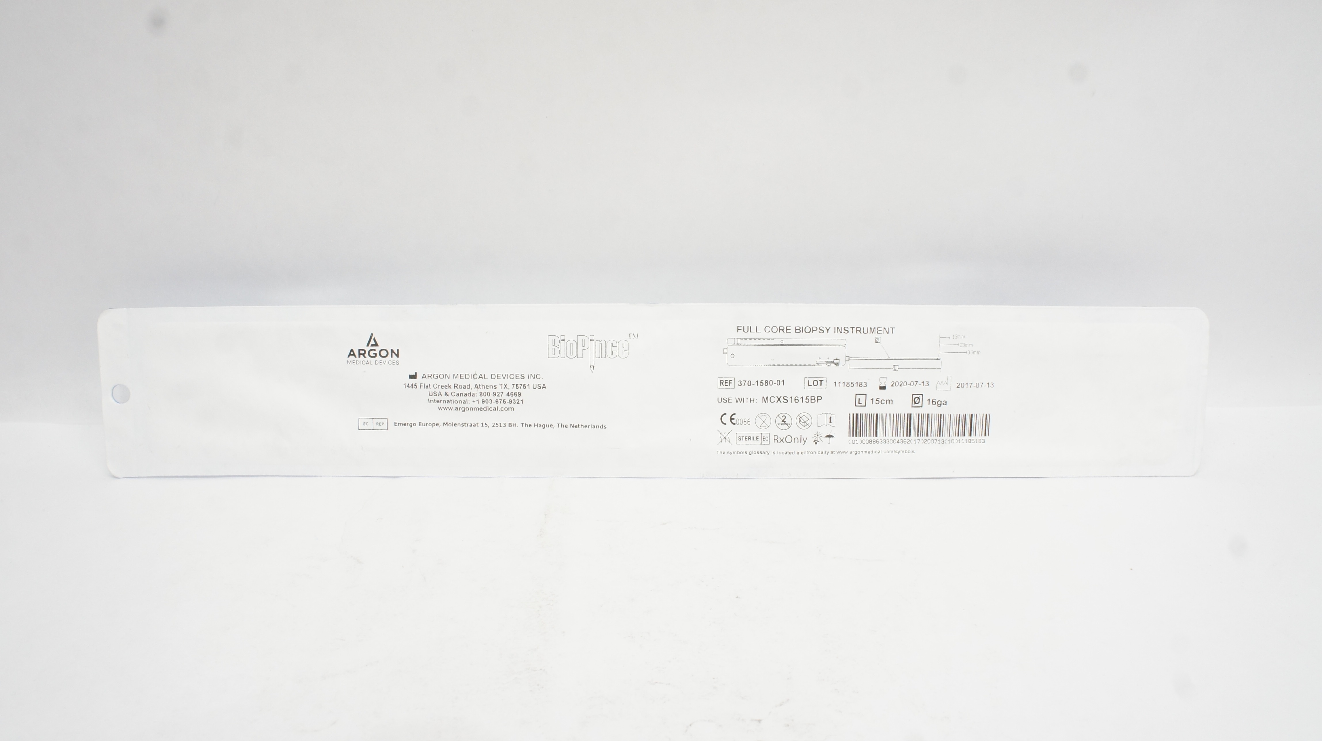 Argon 370-1580-01 Full Core Biopsy Instrument 15cm x 16ga (x)