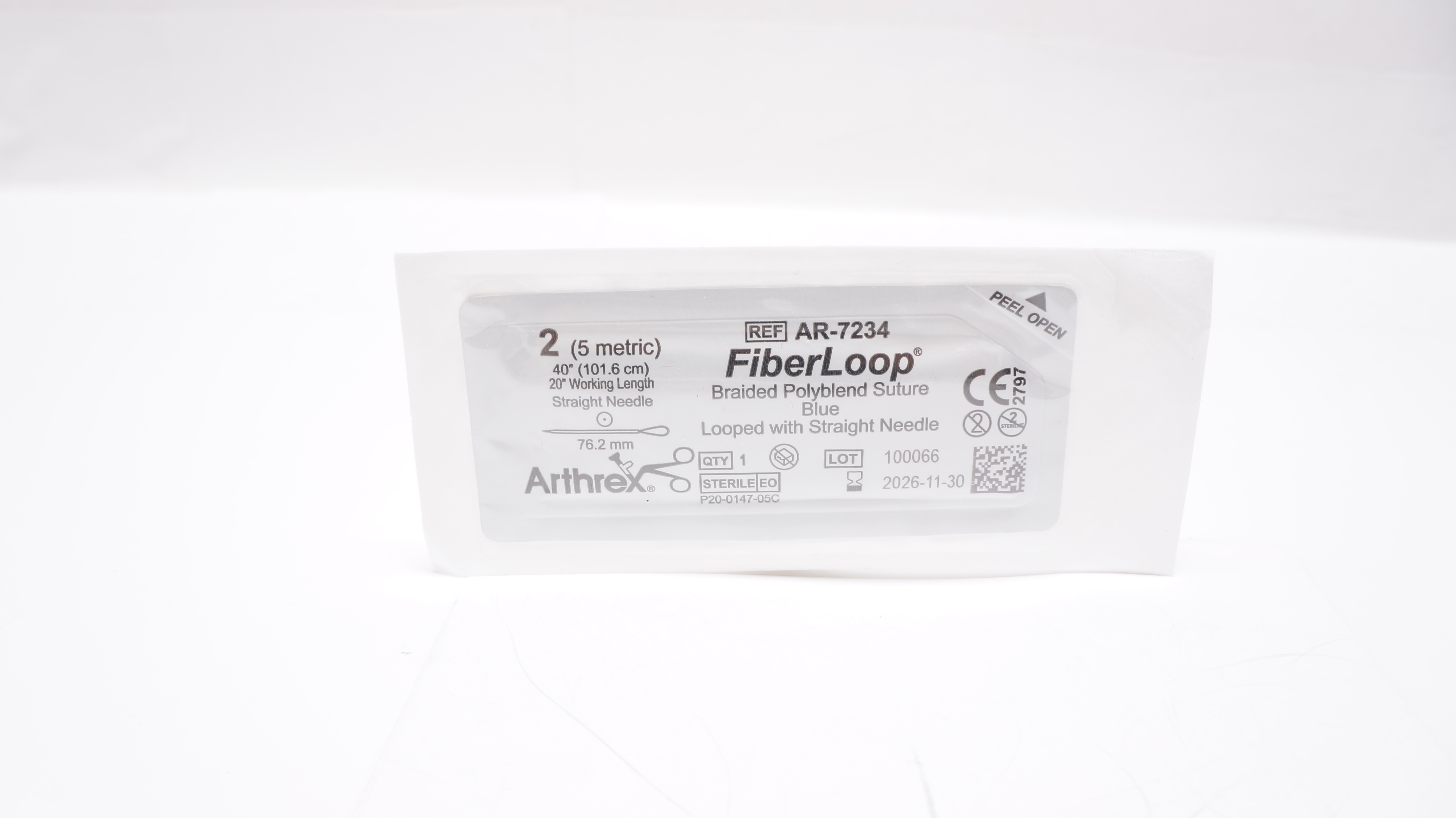 Arthrex AR-7234 2 FiberLoop Braided Polyblend Stre Straight Ndle 76.2mm, 40inch