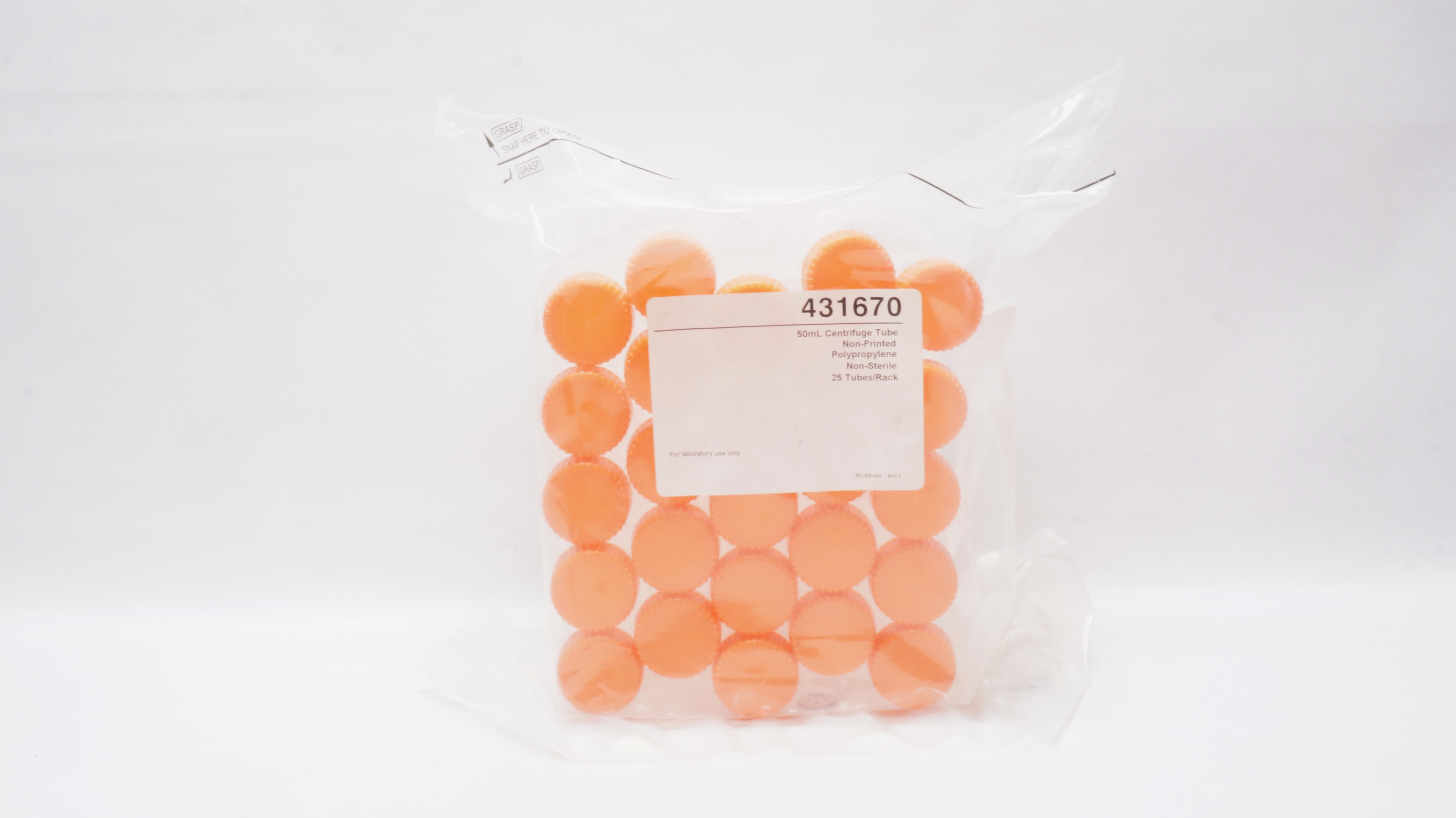 Corning 431670 Polypropylene Centrifuge Tube, 50ml - Pack of 25