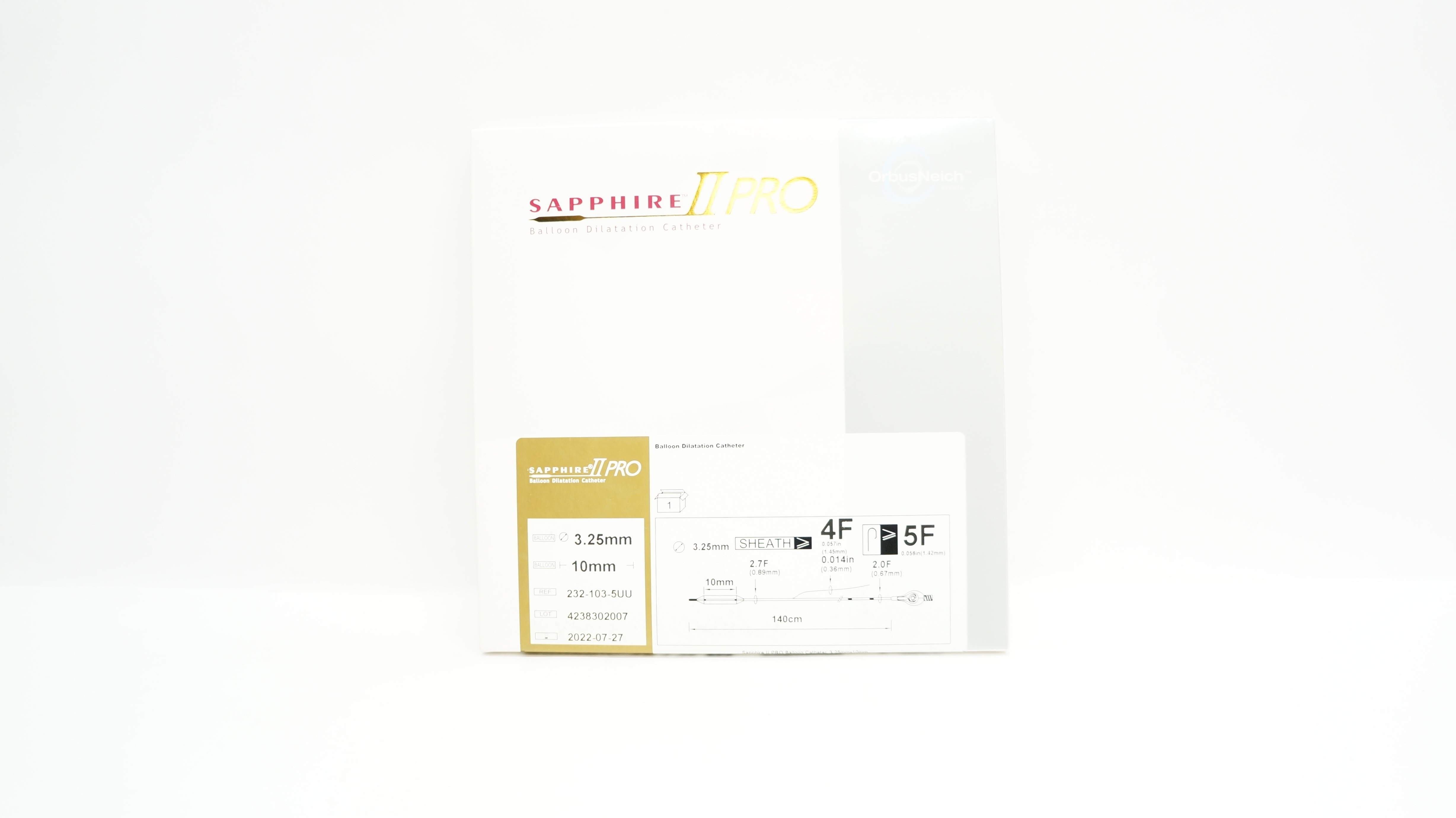 OrbusNeich 232-103-5UU Sapphire II Pro Balloon Dilitation Cath. 4F x 5F (x)