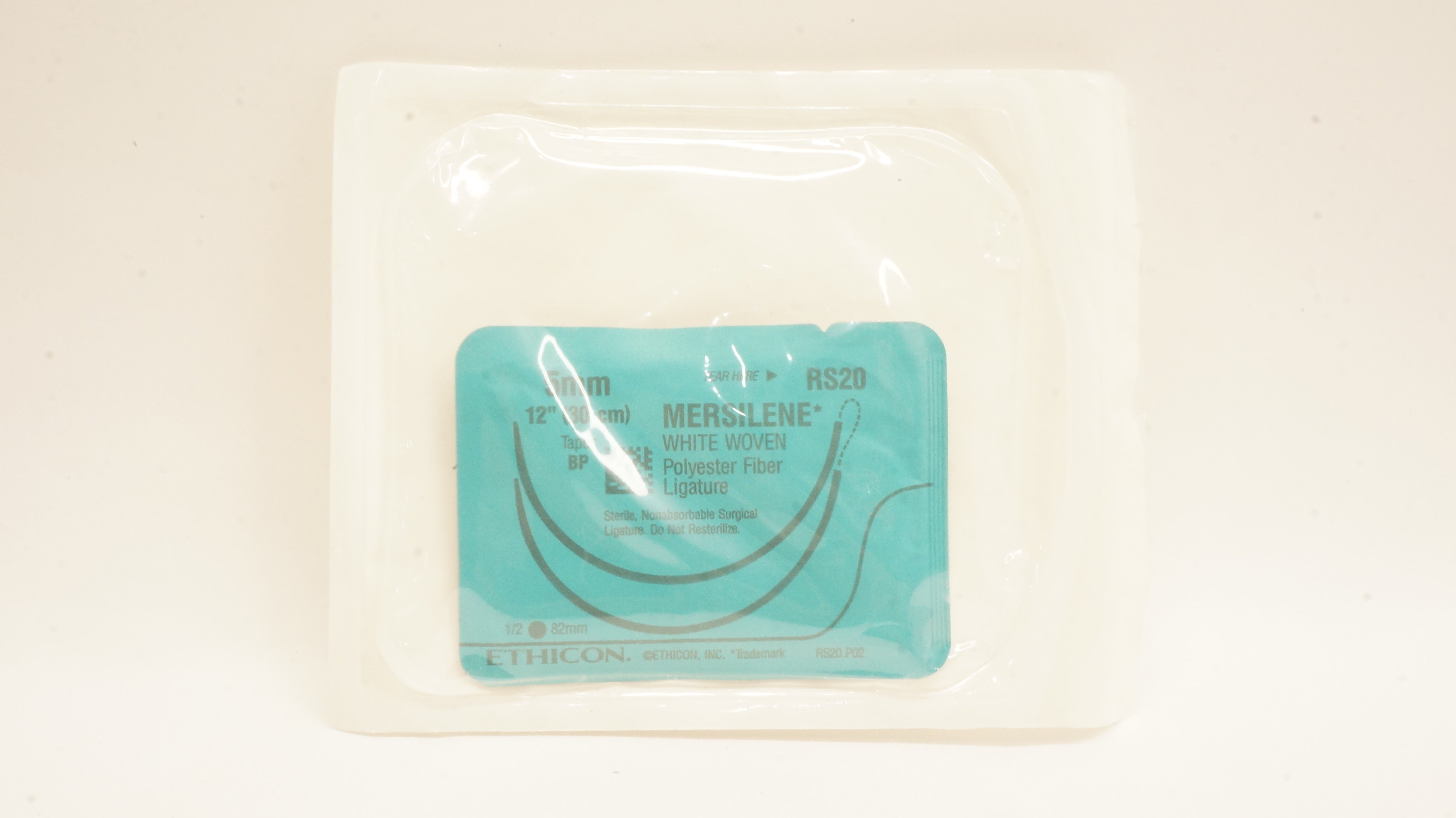 Ethicon RS20 MERSILENE Polyester Fiber Ligature BP 82mm 1/2c Taper, 12inch (x)