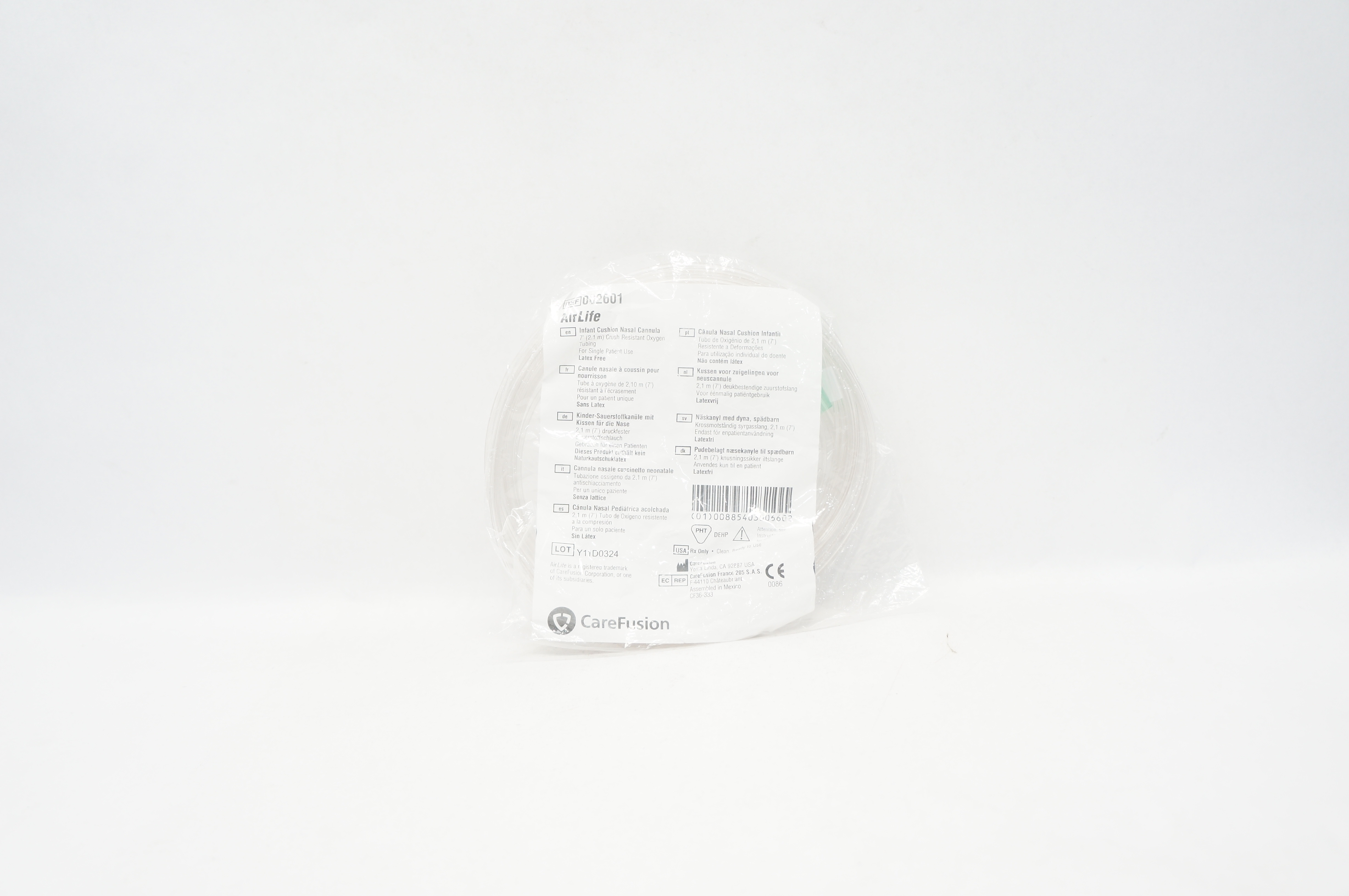 CareFusion 002601 AirLife Infant Cushion Nasal Cannula Crush Resistant 7ft (x)