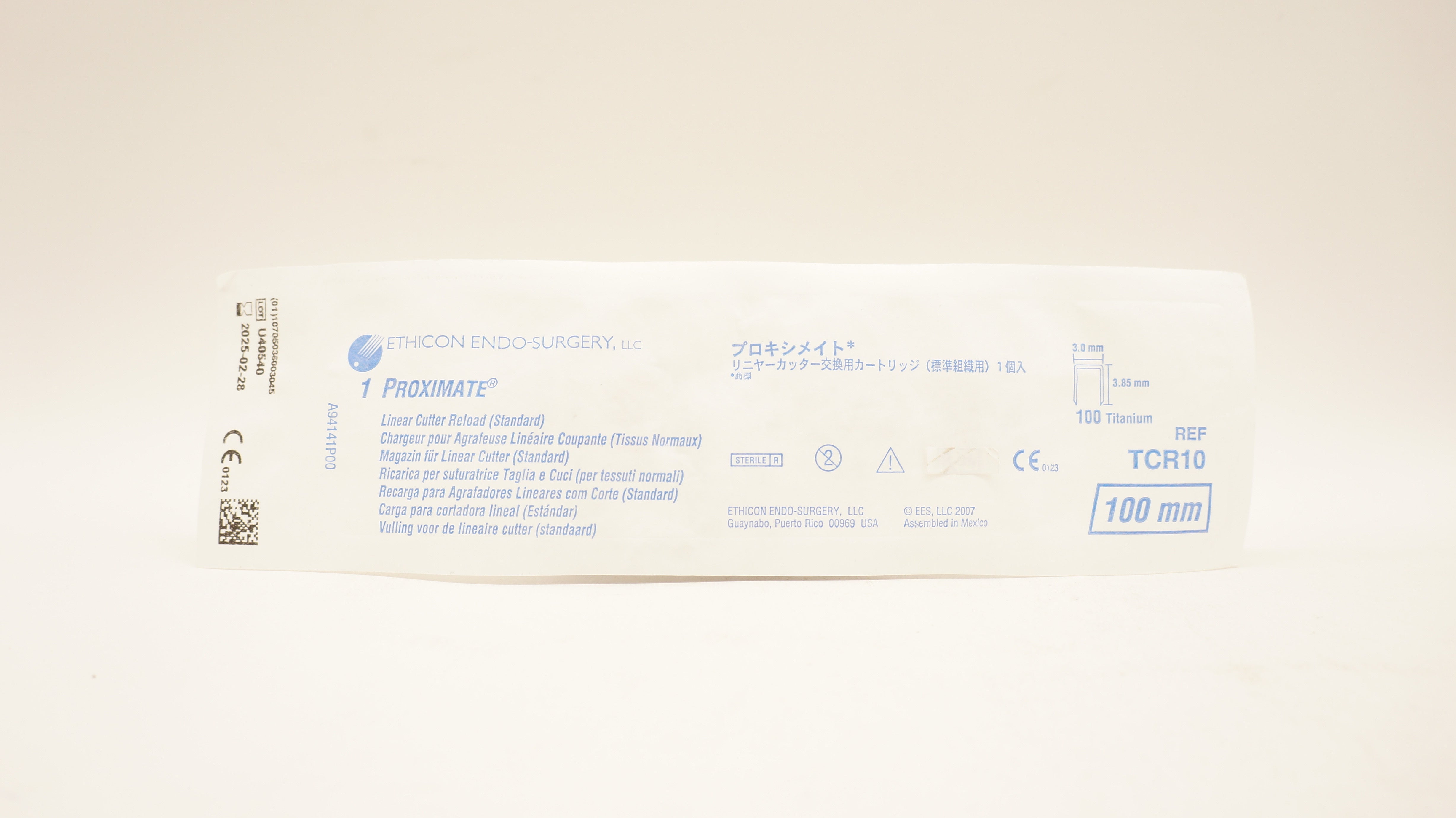 Ethicon TCR10 Endo-Surgery Proximate Linear Cuffer Reload 100mm 3.0x3.85mm