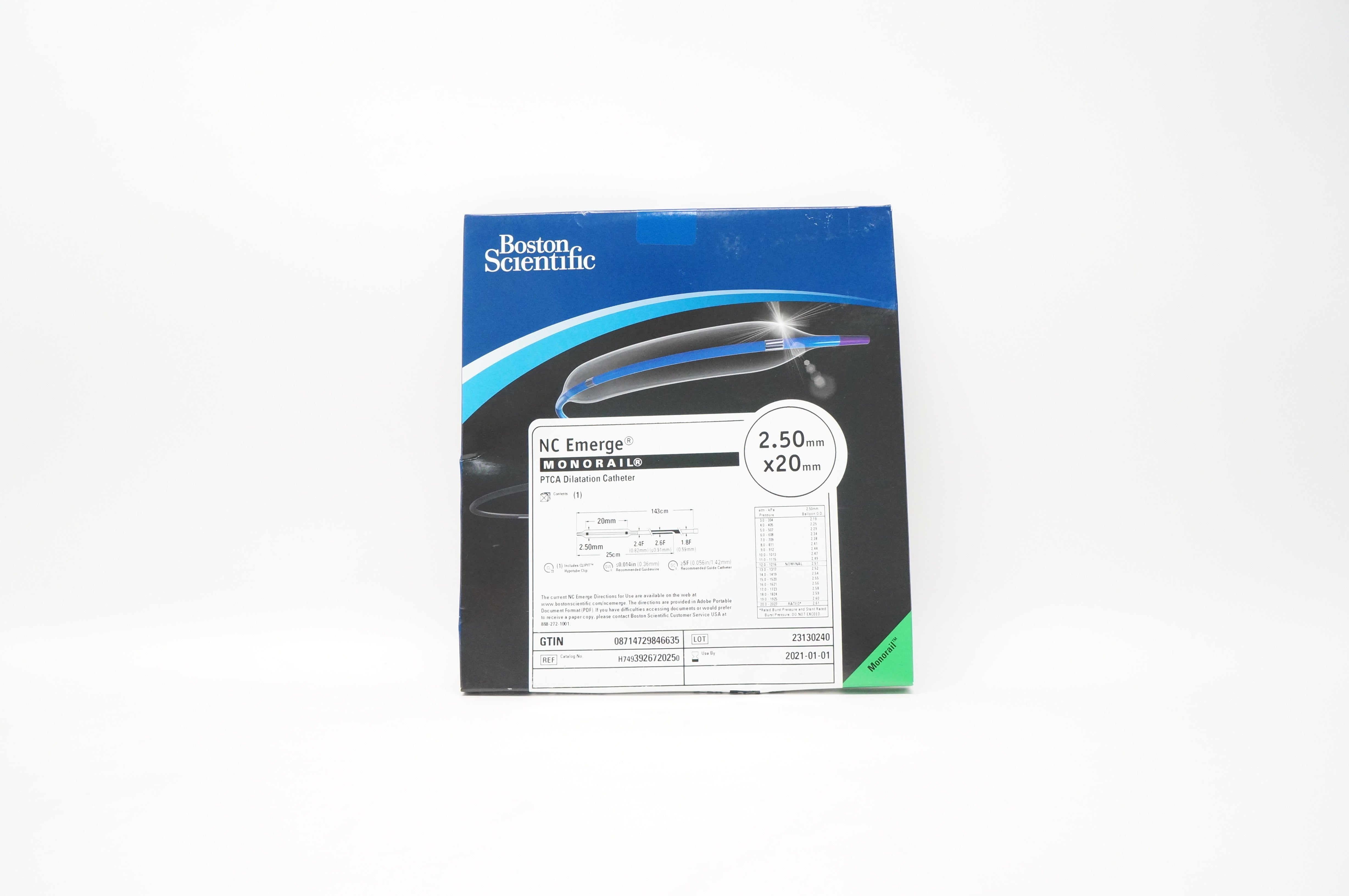 Boston Scientific H7493926720250 Monorail PTCA Dilatation Cath. 2.50mm x 8mm (x)