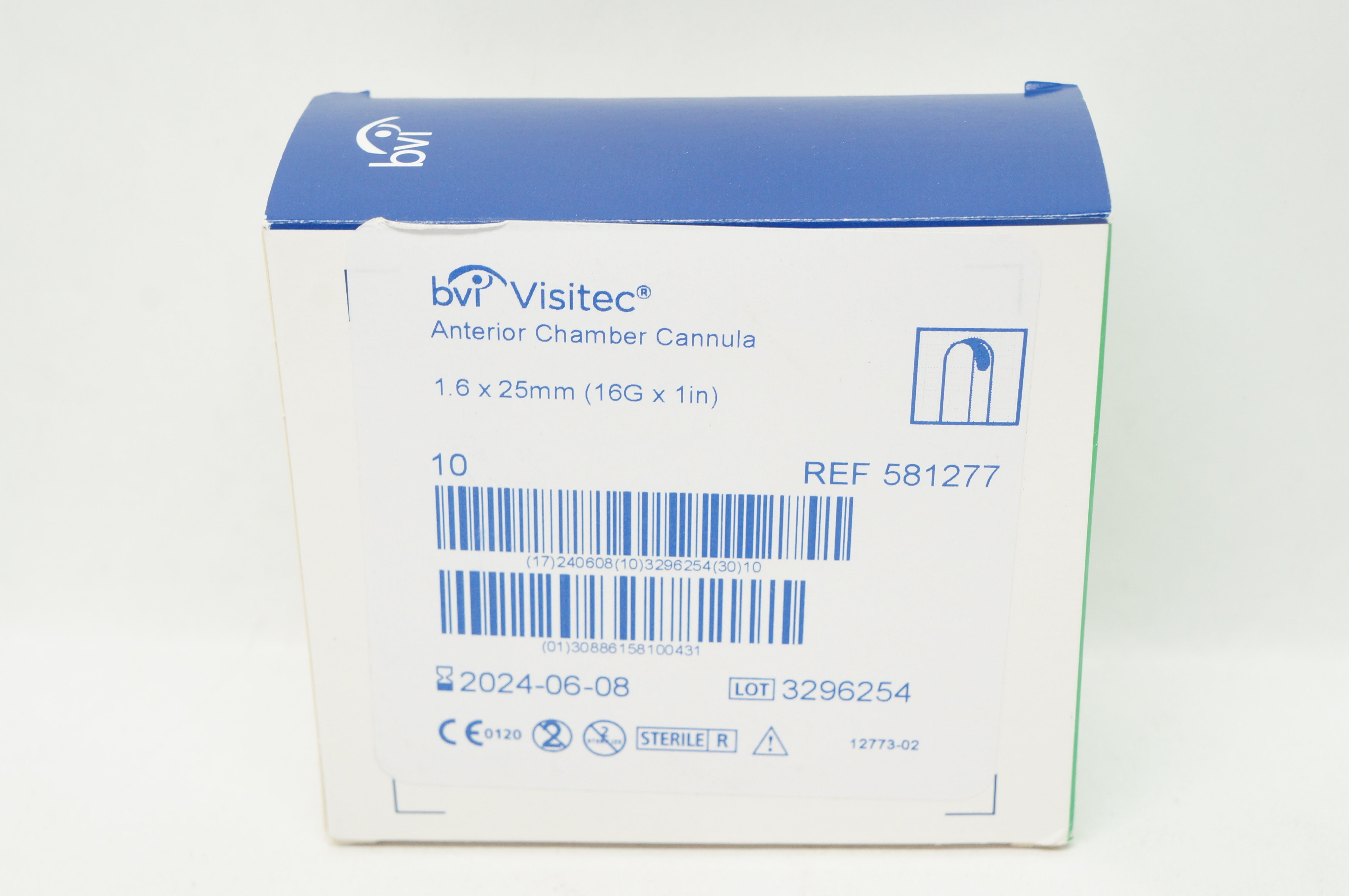 Bvi Beaver Visitec 581277 Anterior Chamber Cannula 16G x 1inch Box of 10