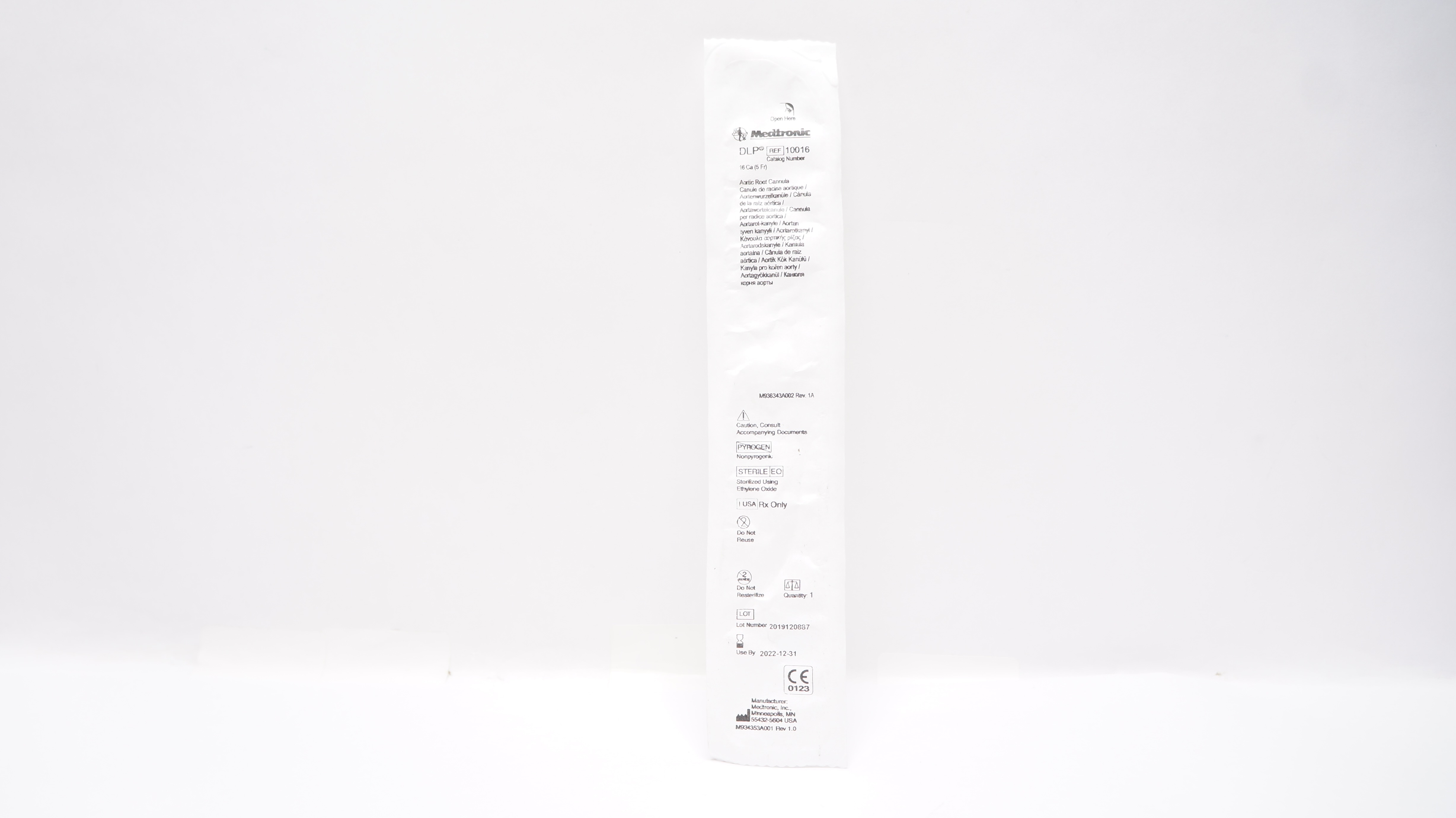 Medtronic 10016 DLP 16Ga Aortic Root Cannula (x)