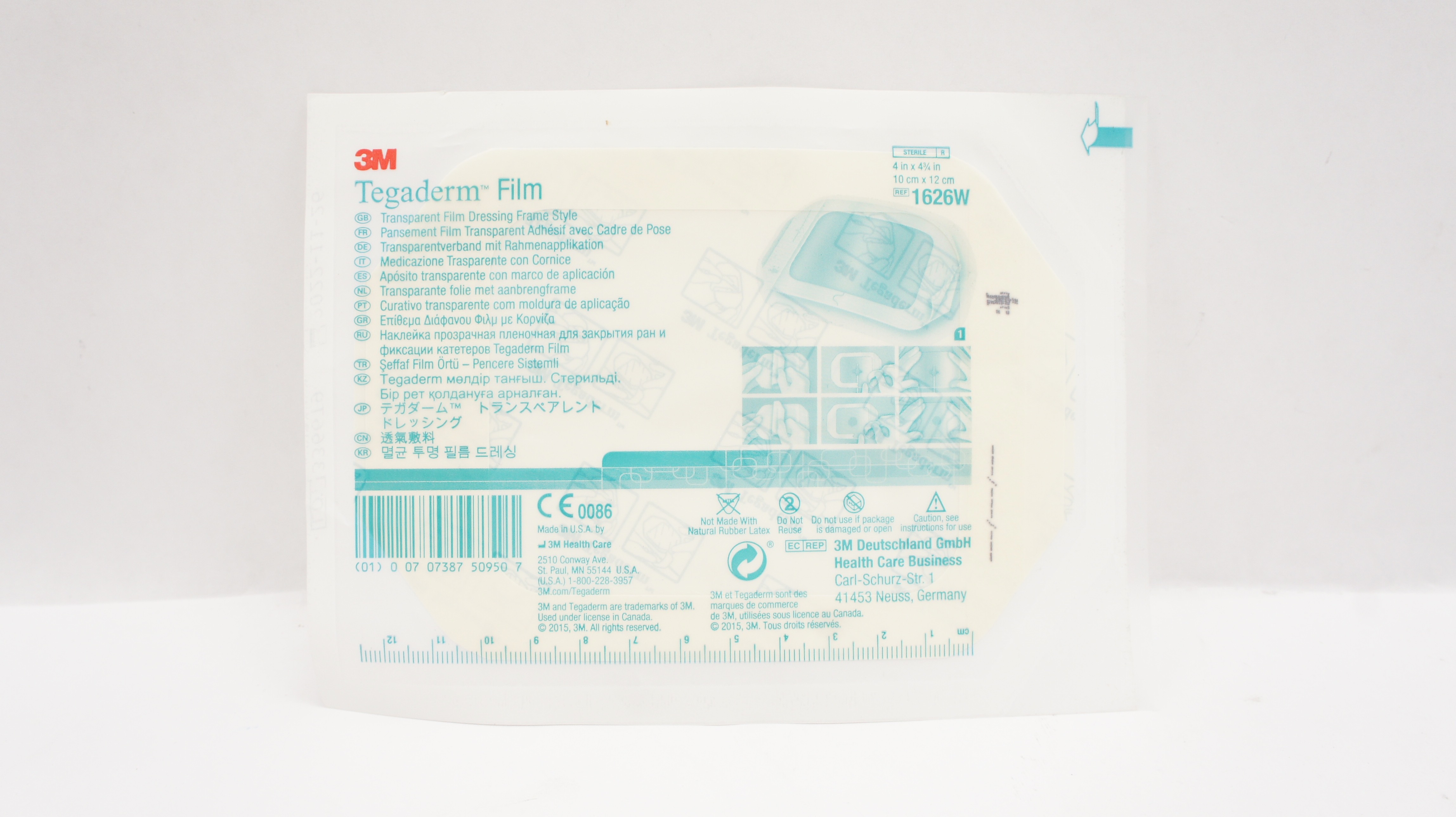 3M 1626W Tegaderm Transparent Film Dressing Frame Style 4 x 4 3/4inch (x)
