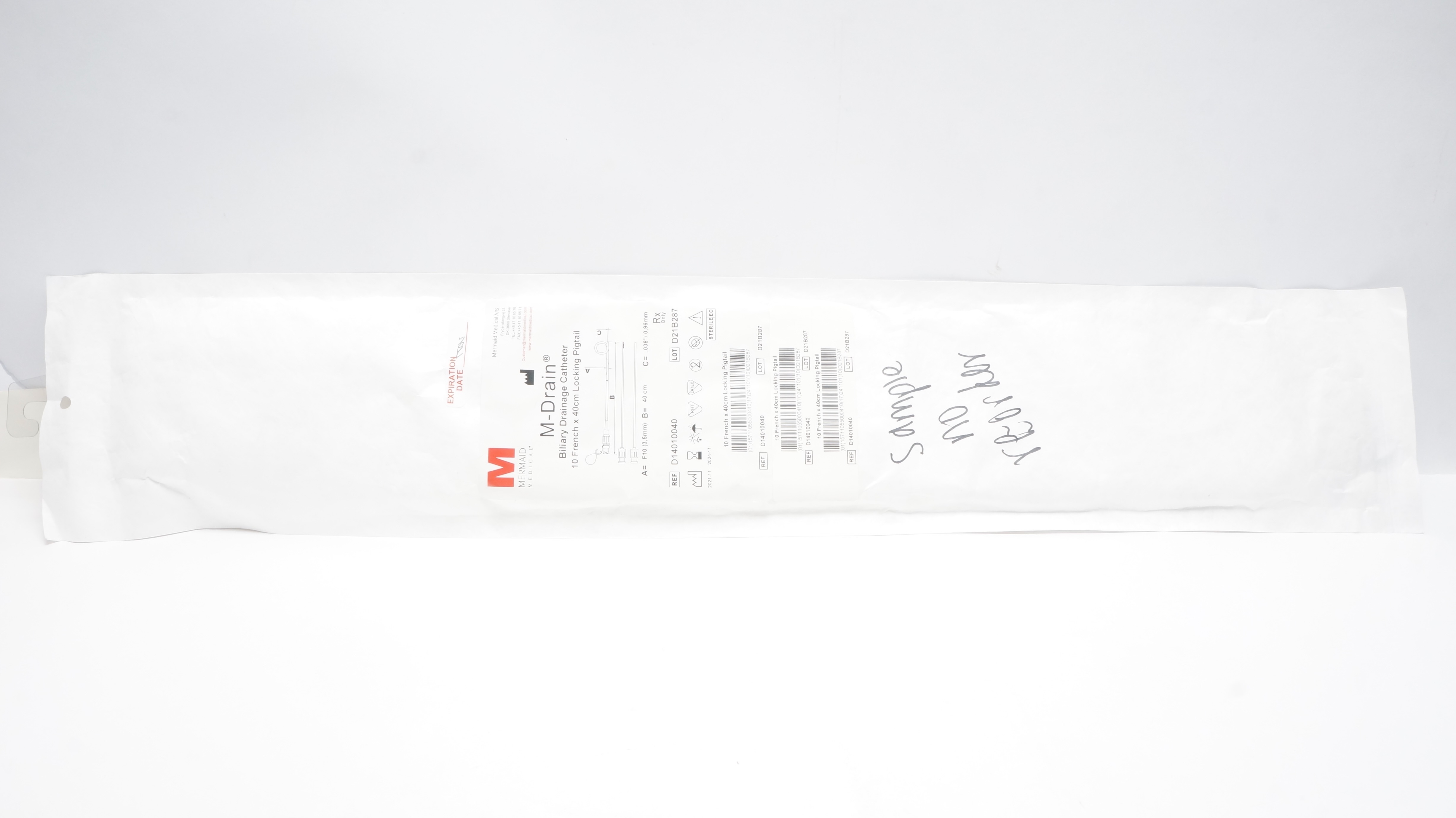 Mermaid Medical D14010040 M-Drain Biliary Drainage Cath. 10Fr x 40cm (x)