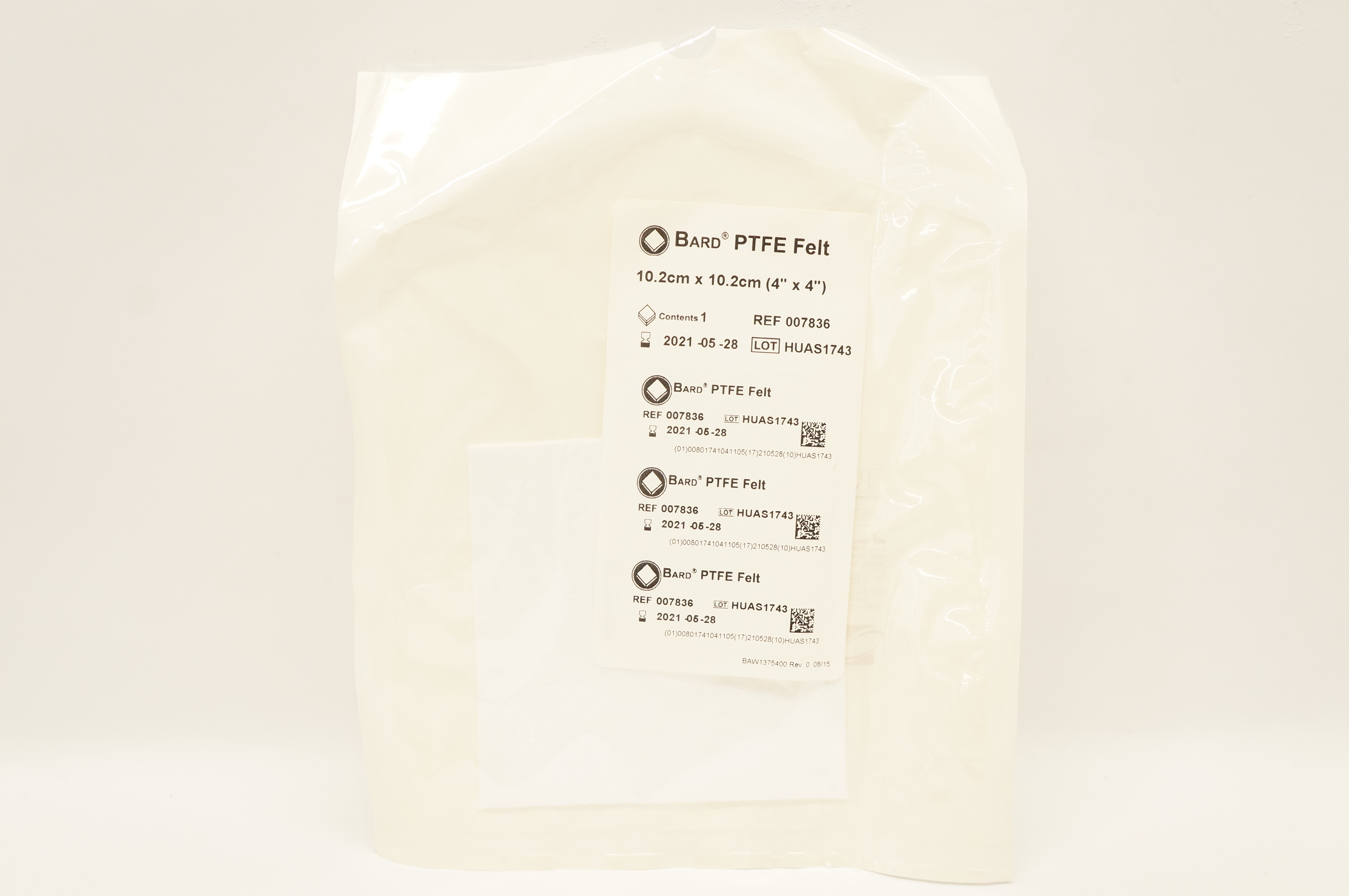 Bard 007836 Peripheral Vascular PTFE Felt 4in. x 4in. (x)