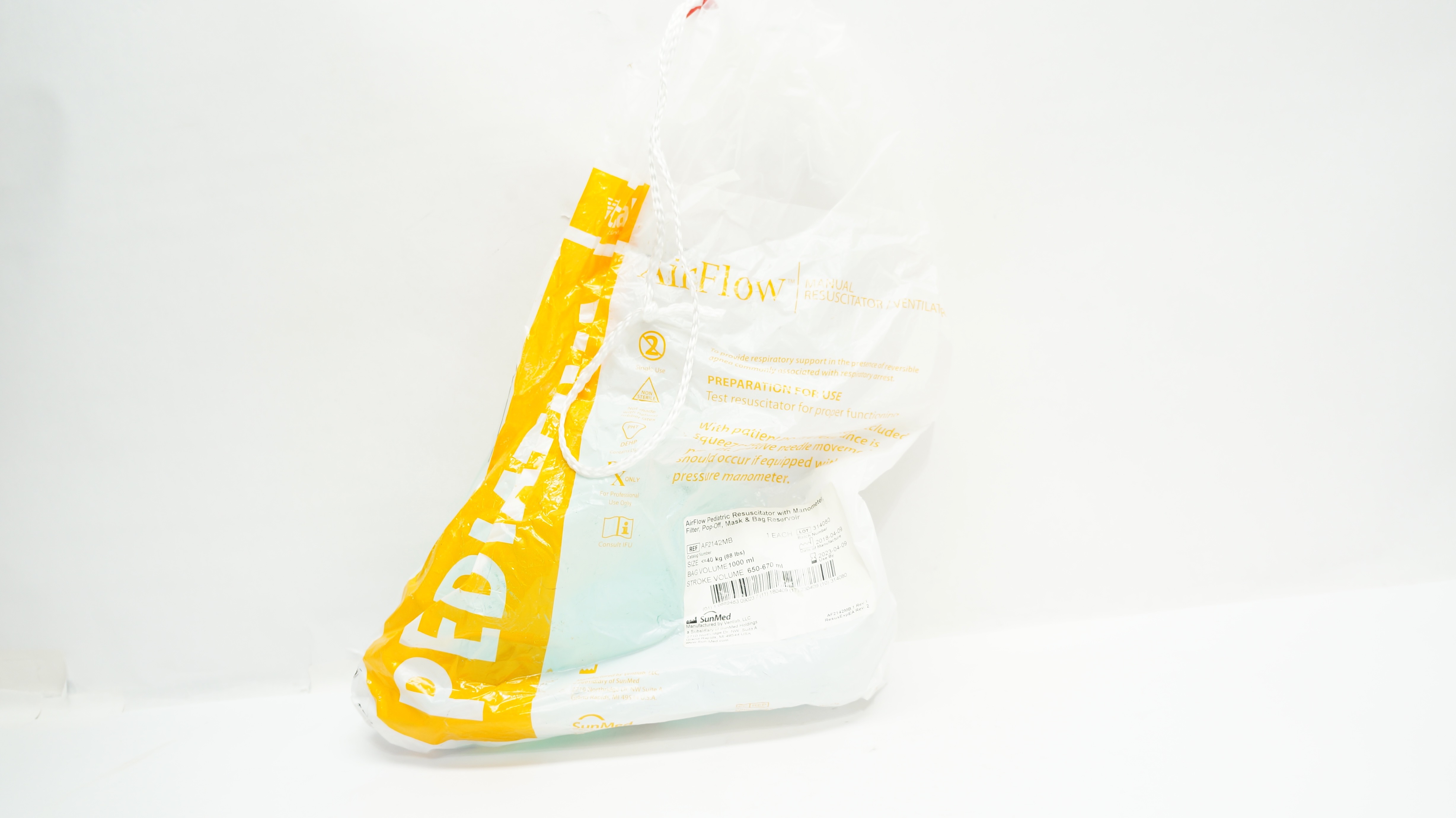 SunMed AF2142MB Pediatric AirFlow Manual Resuscitator <=40kg, 1000mL Bag (x)