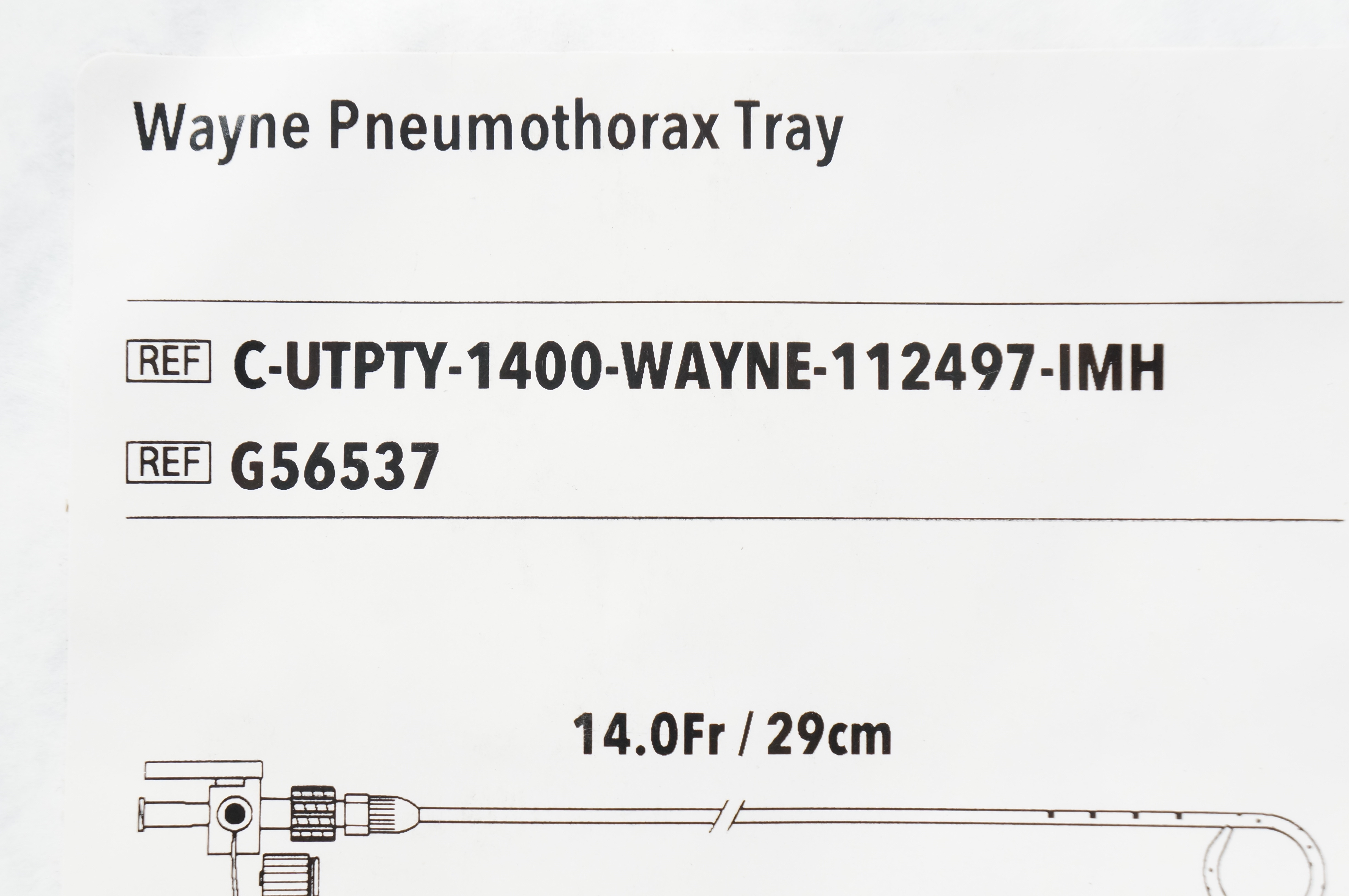Cook Medical G56537 Wayne Pneumothorax Tray 14.0Fr x 29cm (x)