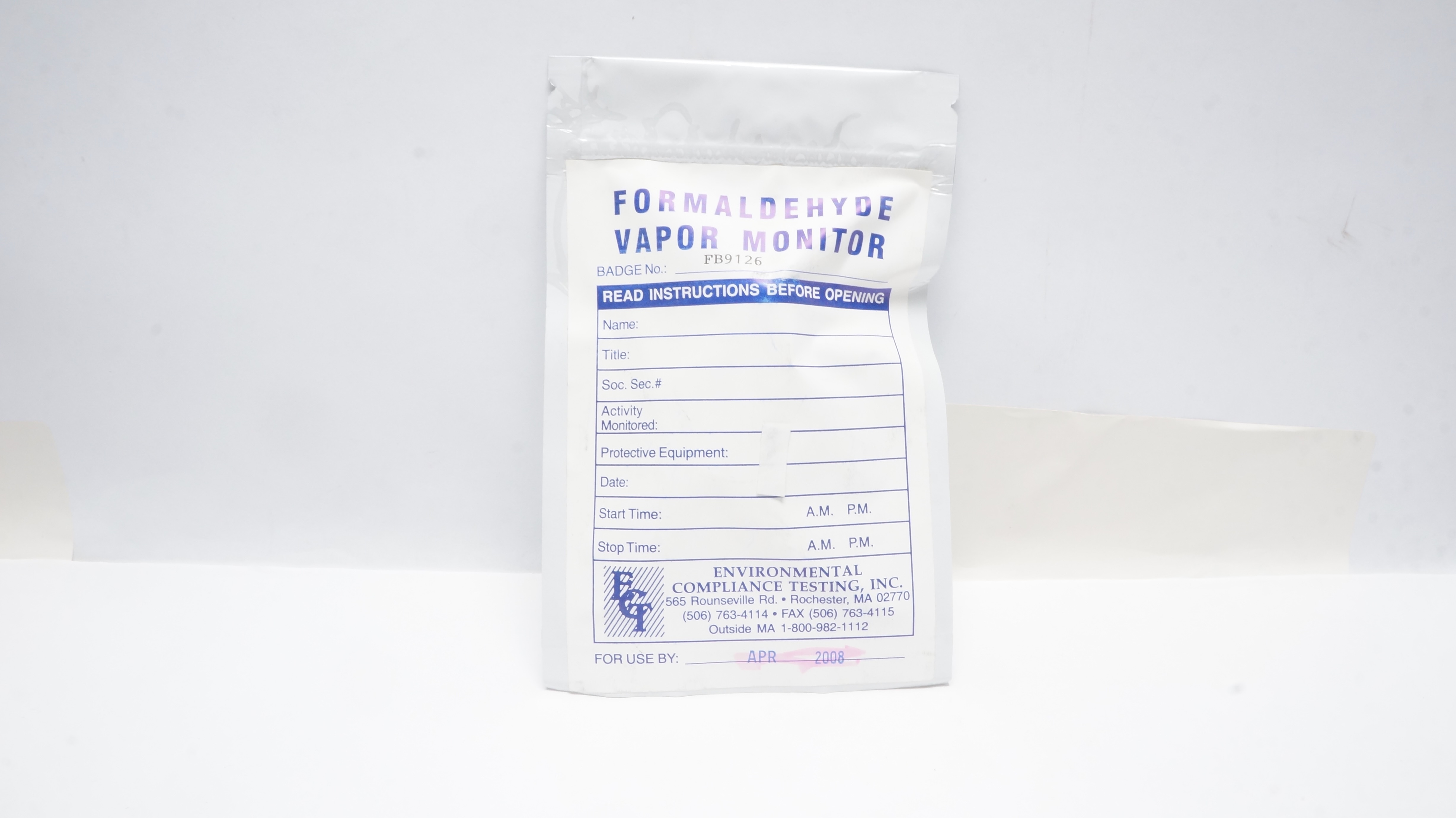 Environmental Compliance Testing Formaldehyde Vapor Monitor (x)