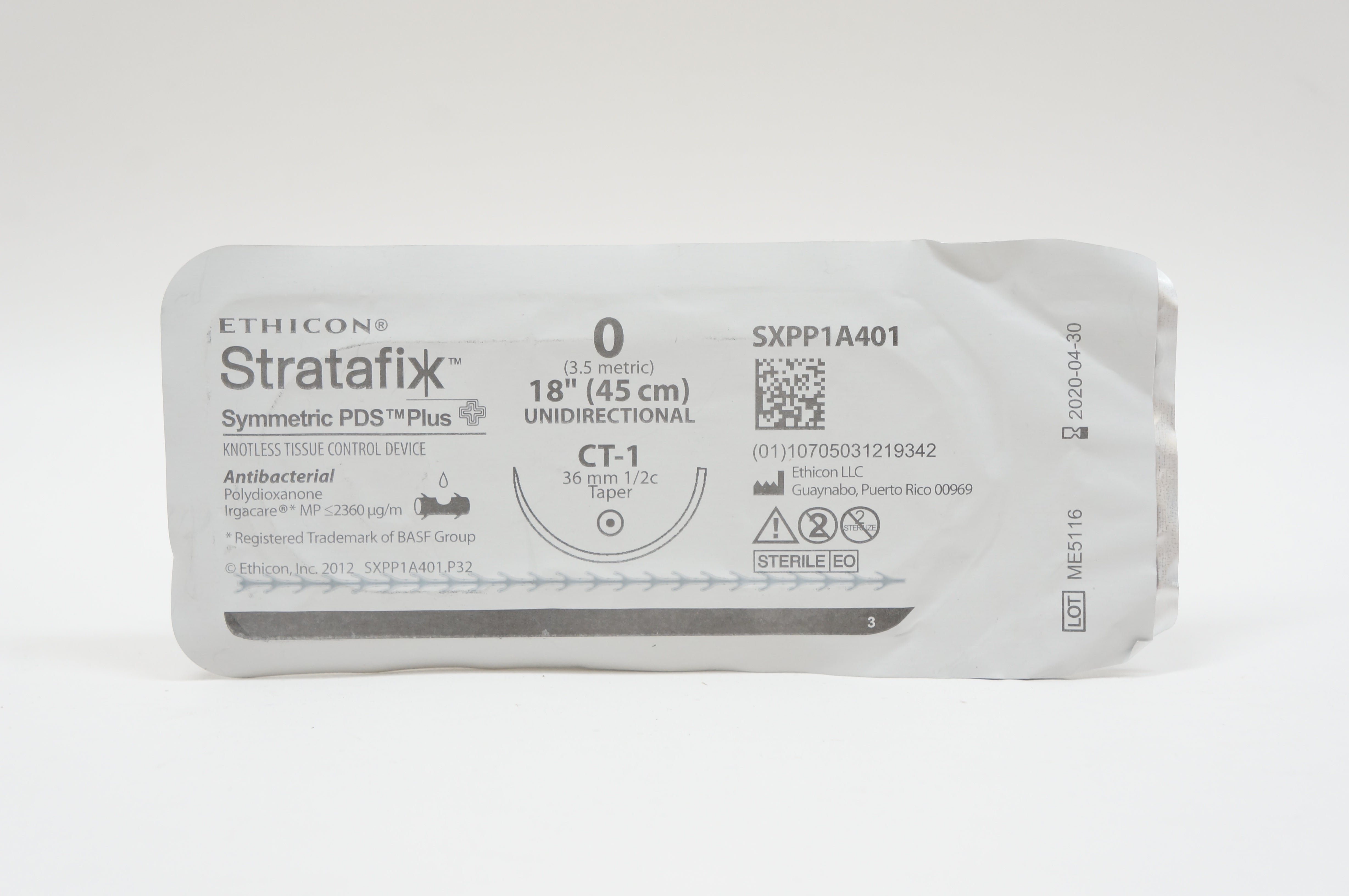 Ethicon SXPP1A401 0 Stratafix Tissue Control Device CT1 36mm 1/2c