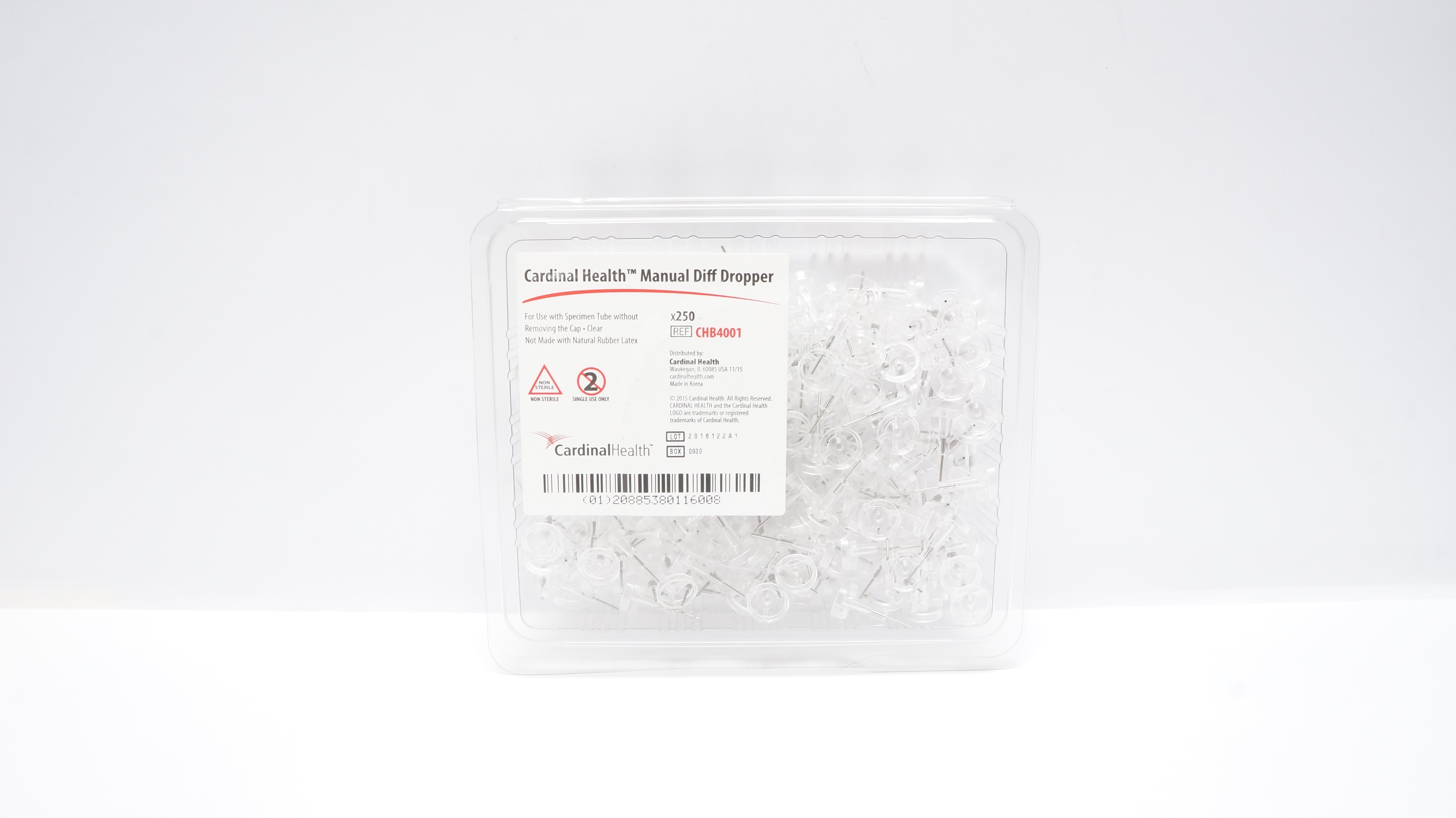 Cardinal Health CHB4001 Manual Diff Dropper - Pack of 250