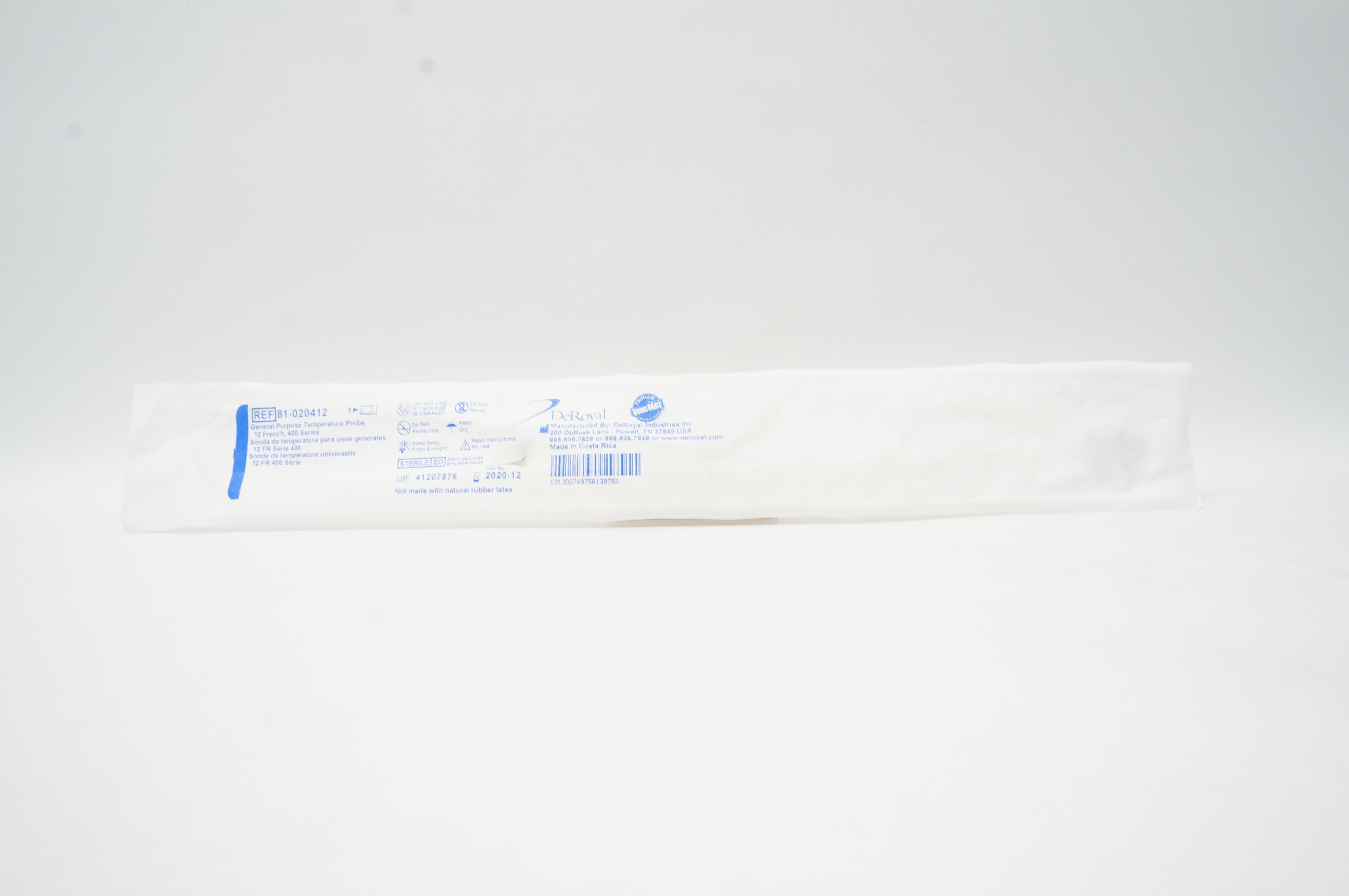 DeRoyal 81-020412 General Purpose Temperature Probe 12Fr  400 Series (x)