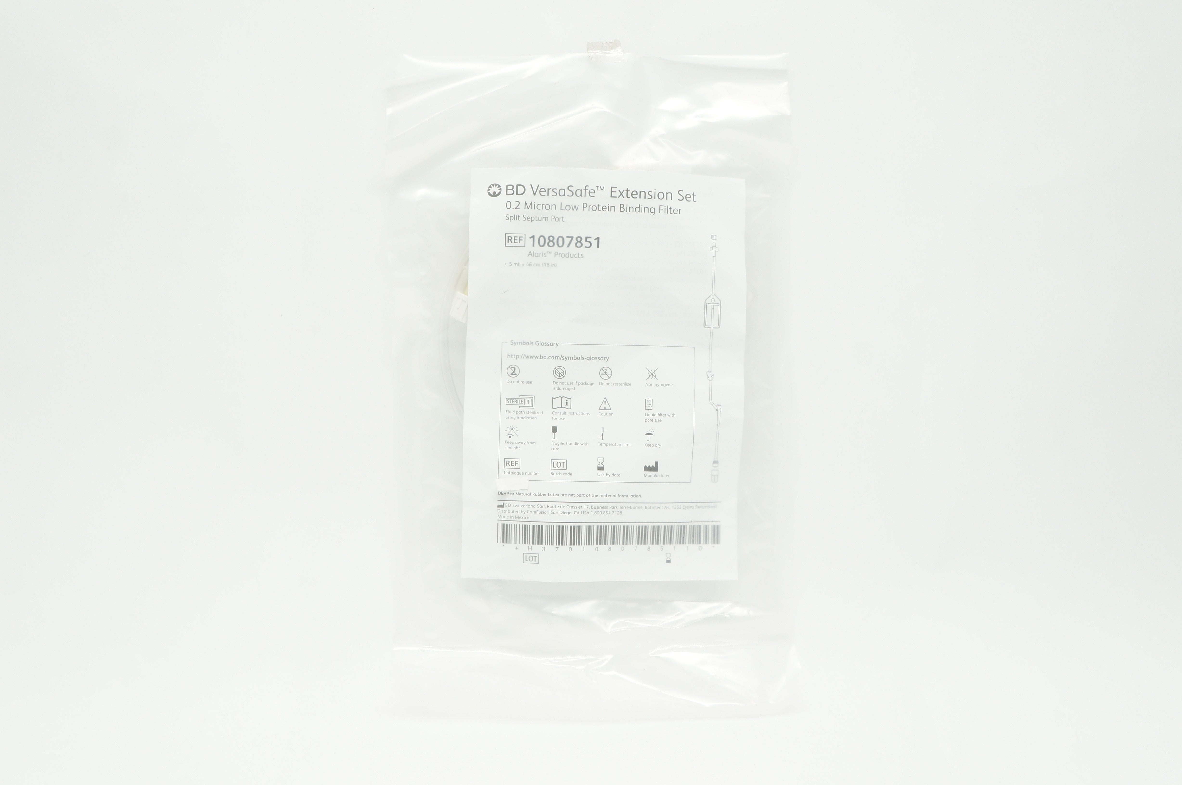 BD 10807851 Alaris Products VersaSafe Extension Set, 5mL x 18inch (x)