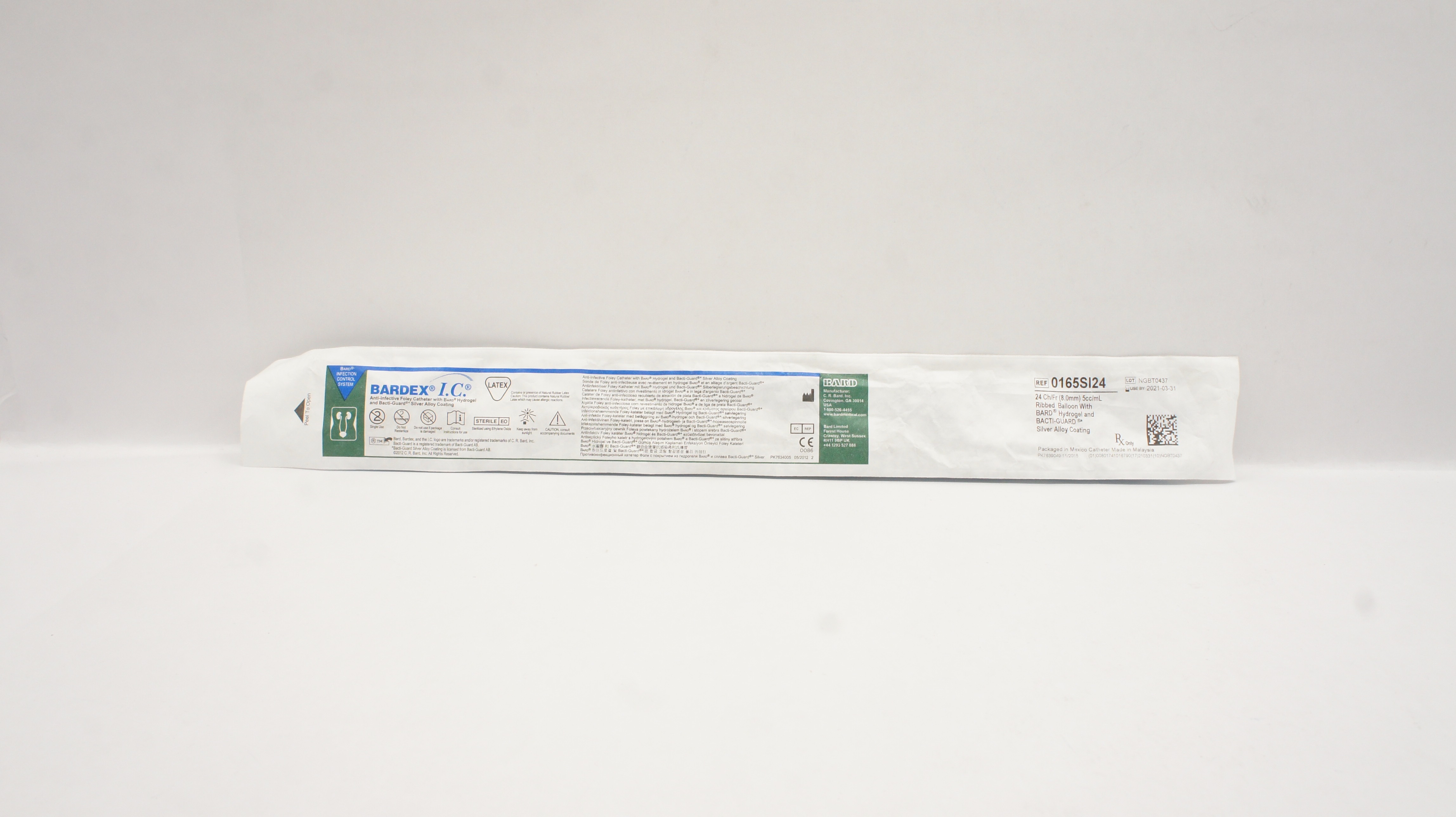 Bard 0165SI24 Bardex Anti-Infective Foley Cath. 24Fr (x)