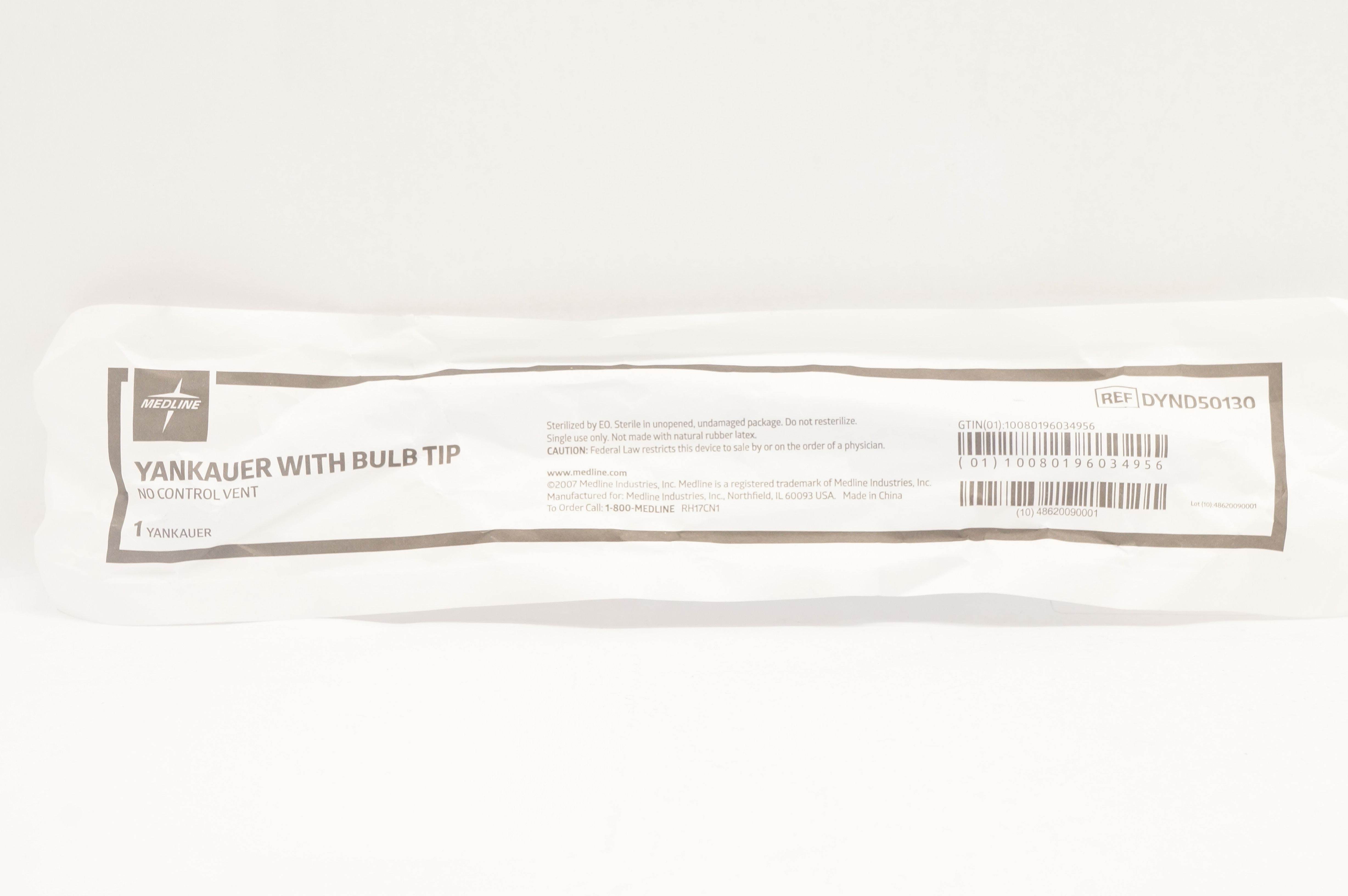 Medline DYND50130 Yankauer With Bulb Tip, No Control Vent