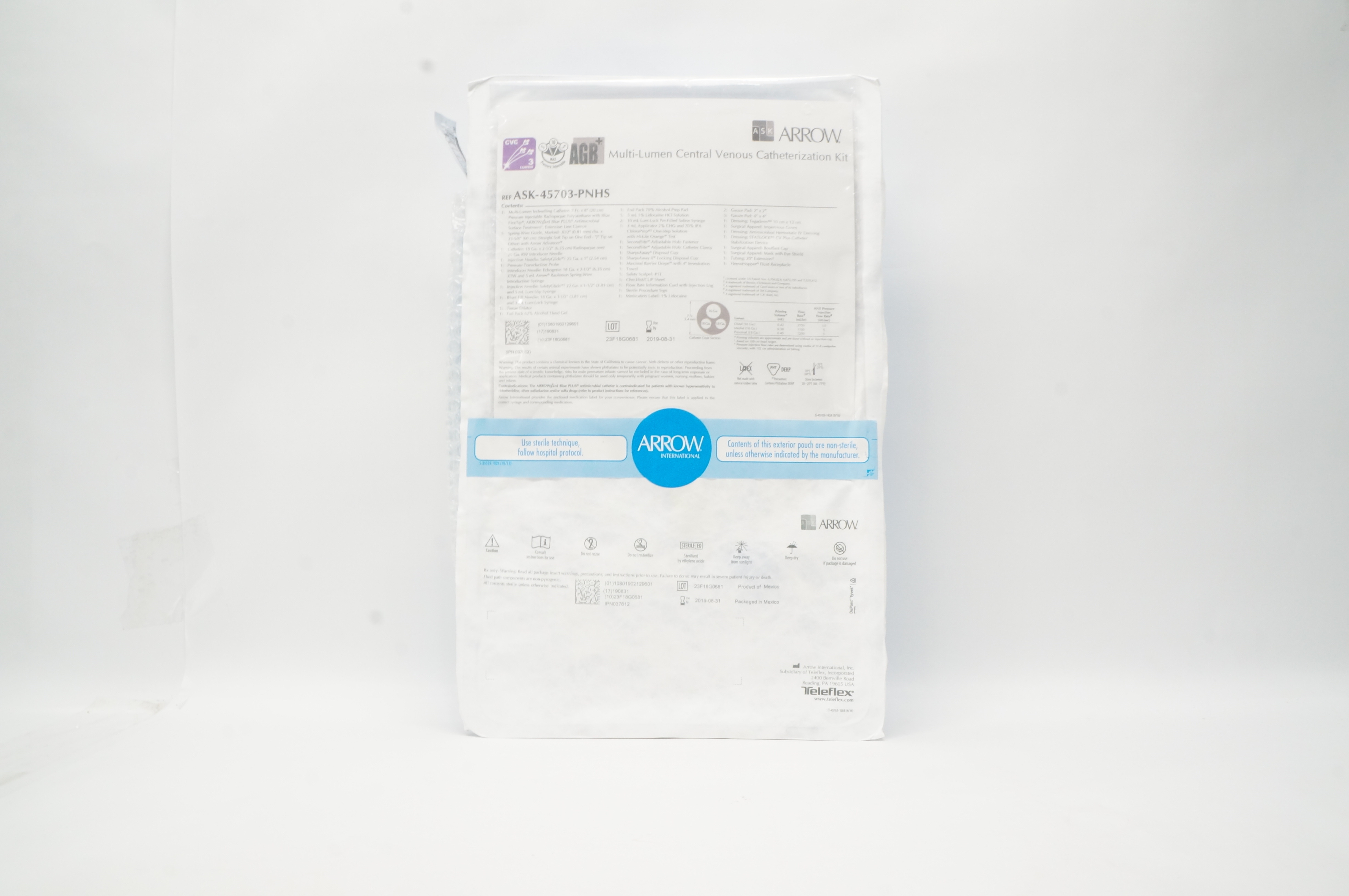 Teleflex ASK45703PNHS Arrow MultiLumen Central Venous