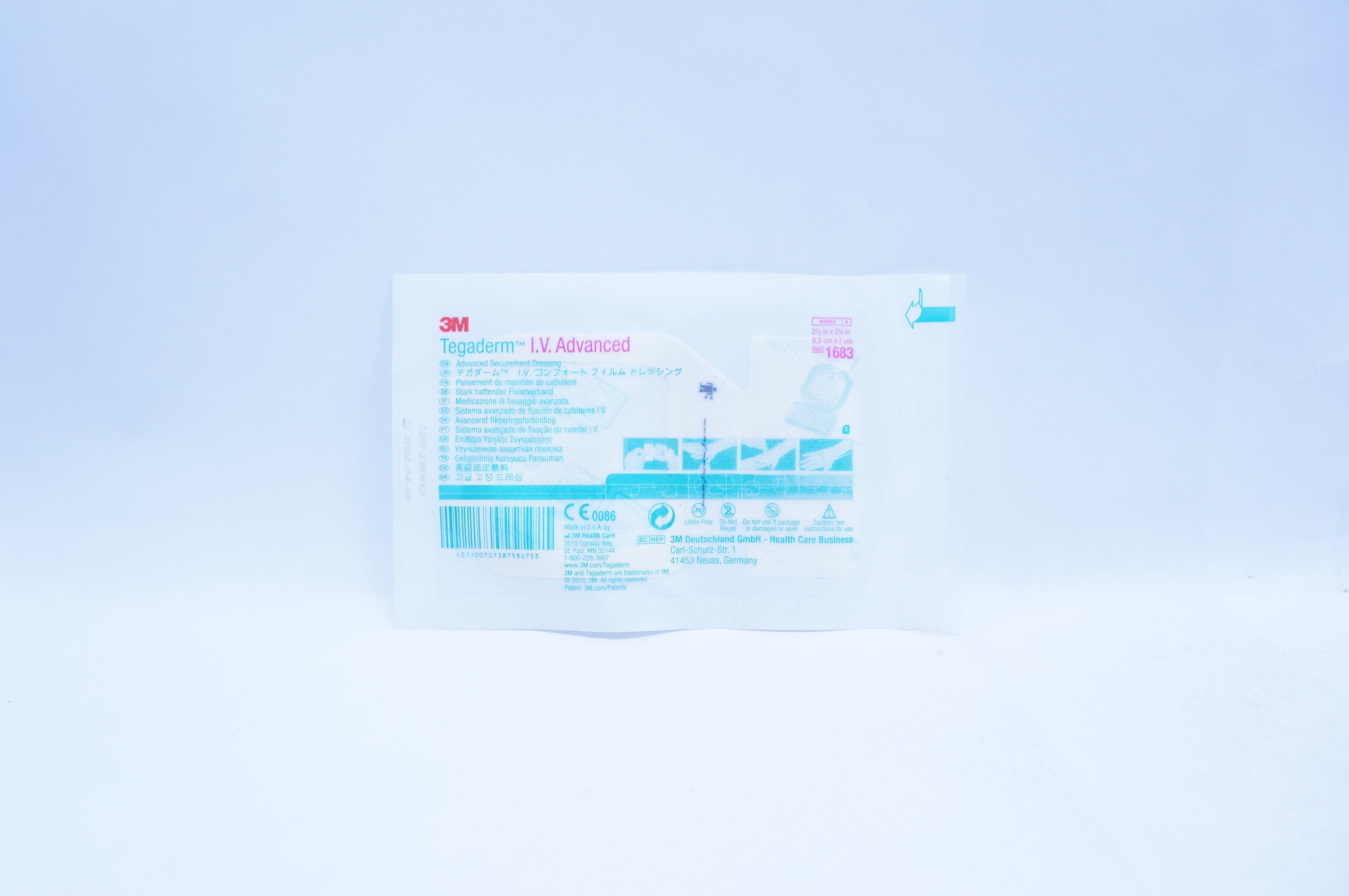 3M 1683 Tegaderm I.V. Advanced Securement Dressing 2-1/2inch x 2-3 ...