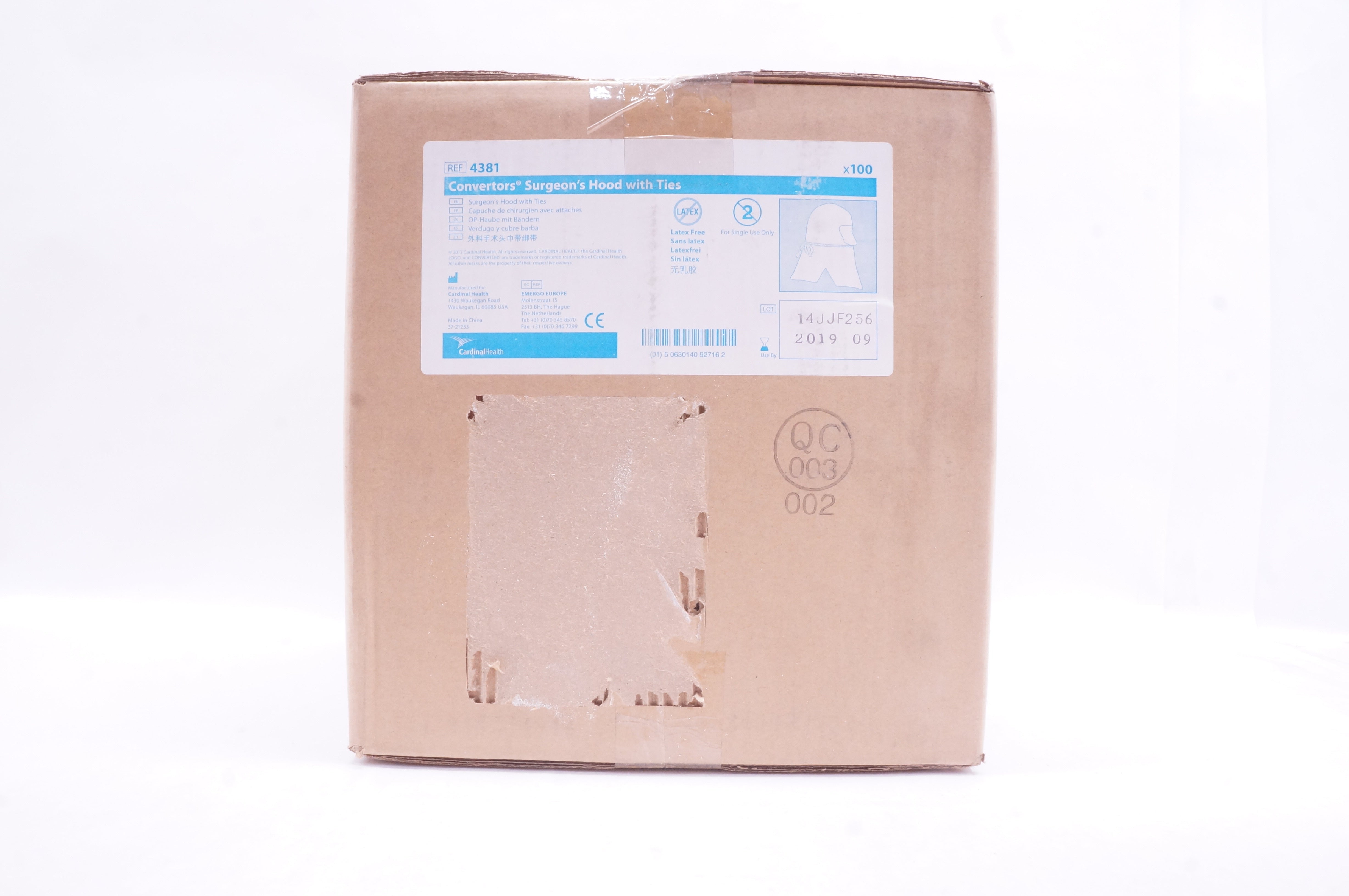 Cardinal Health 4381 Convertors Surgeon's Hood With Ties - Box of 100 (x)