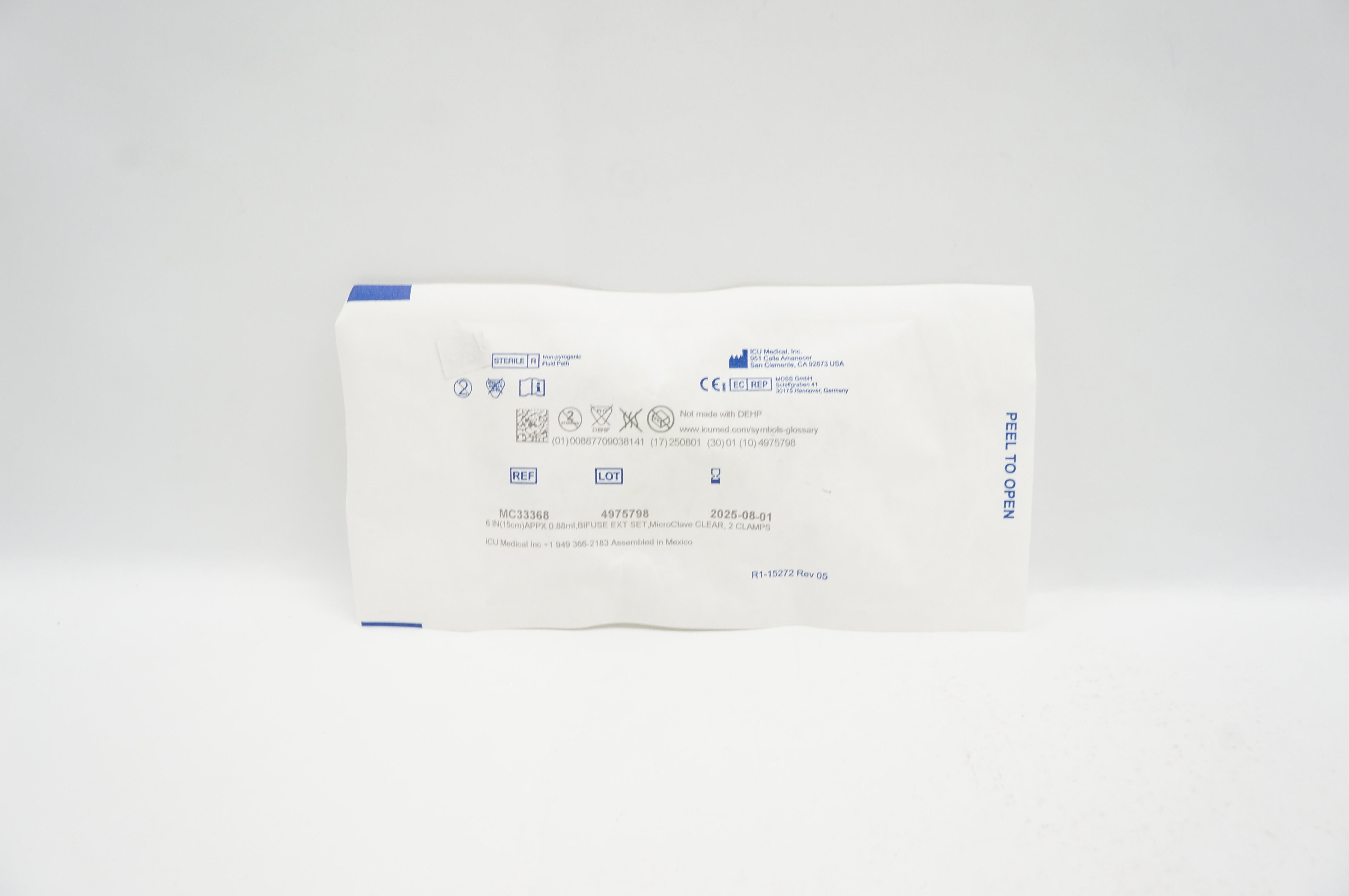 ICU Medical MC33368 6in Appx 0.88ml, Bifuse Ext Set