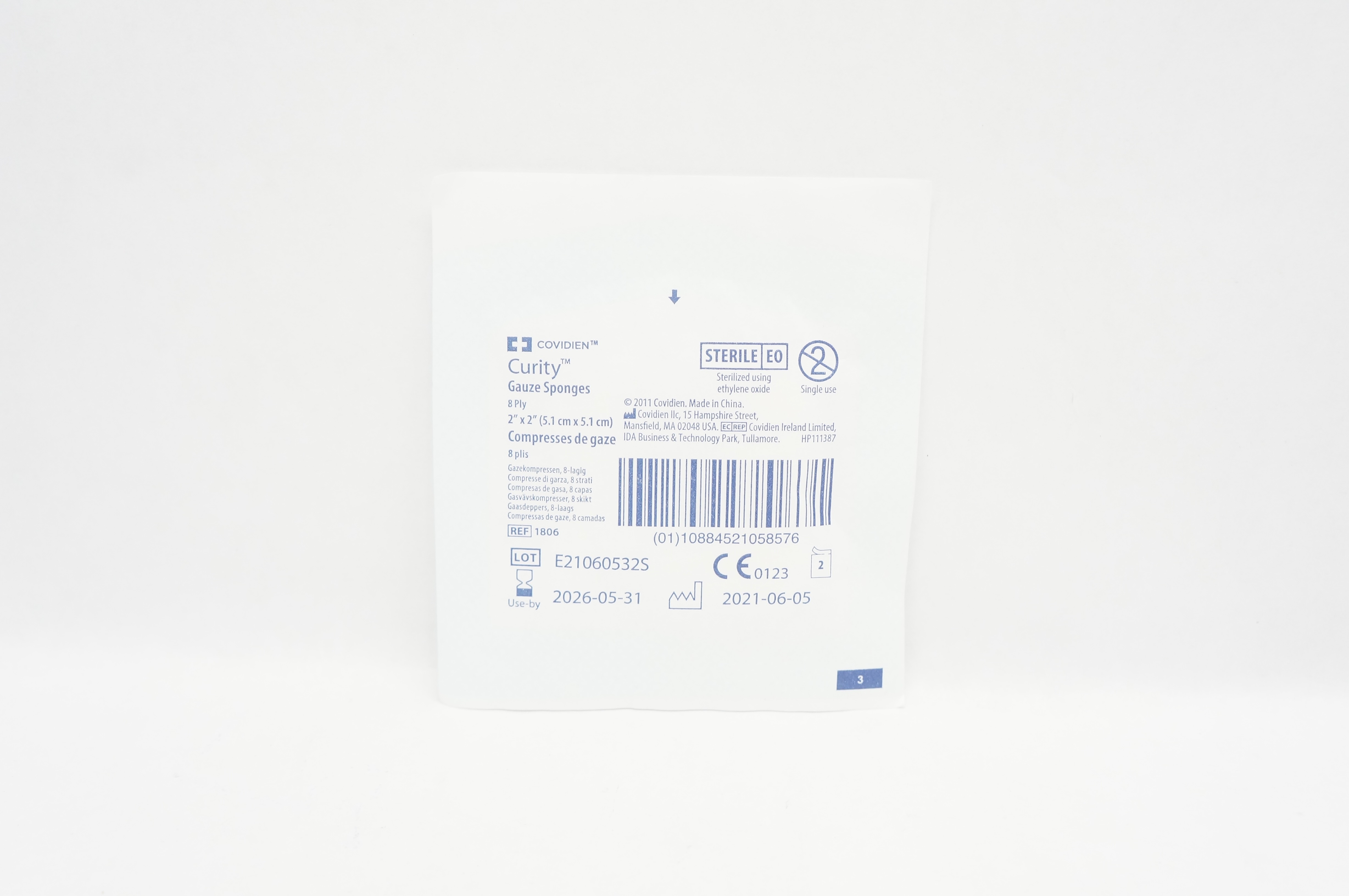 Covidien 1806 Curity Gauze Sponges 8-Ply 2 inch x 2 inch - Pack of 2
