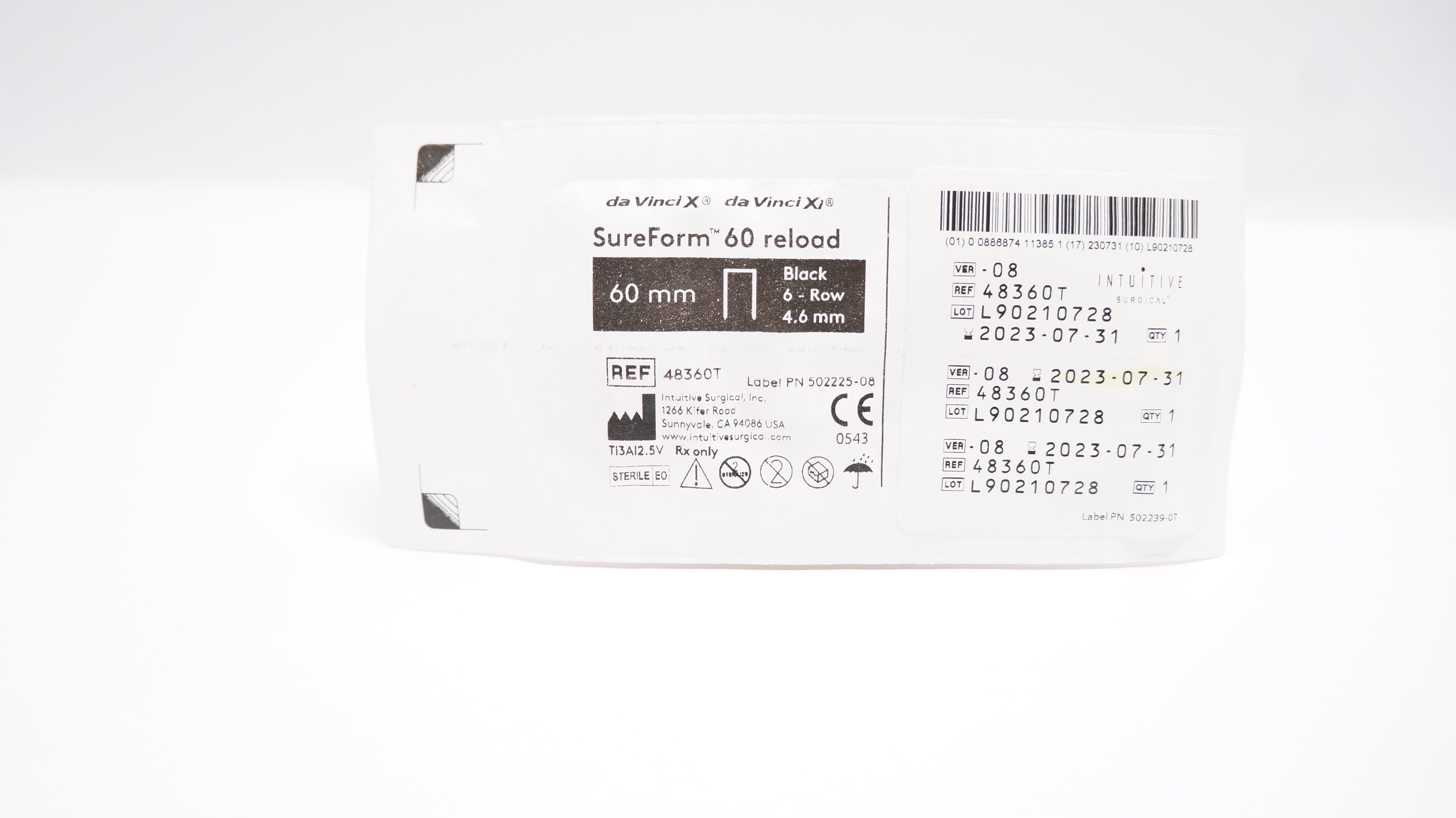 Intuitive Surgical 48360T da Vinci X, Xi SureForm 60 Reload Black 6Row